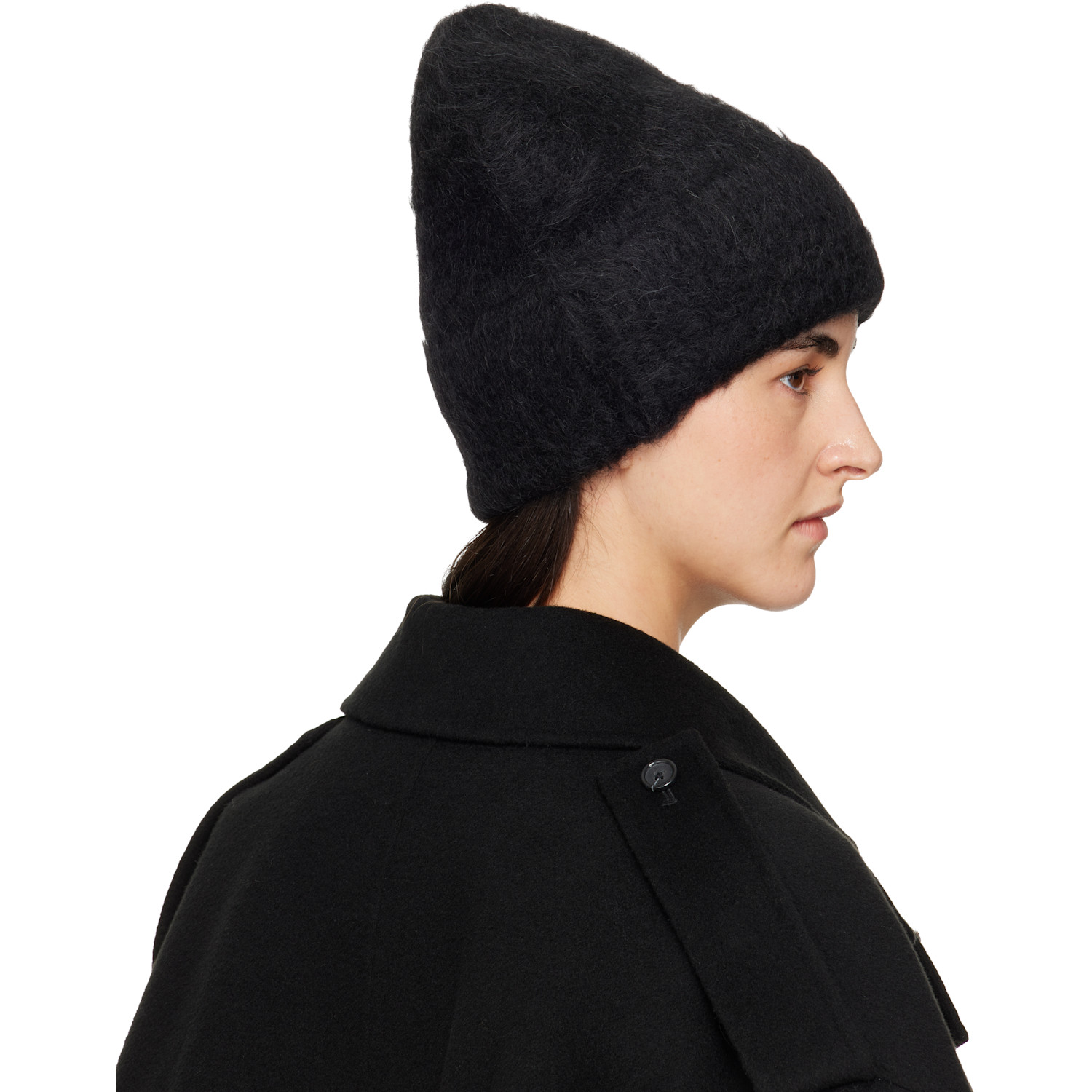  Toteme Black Alpaca Knit Beanie 