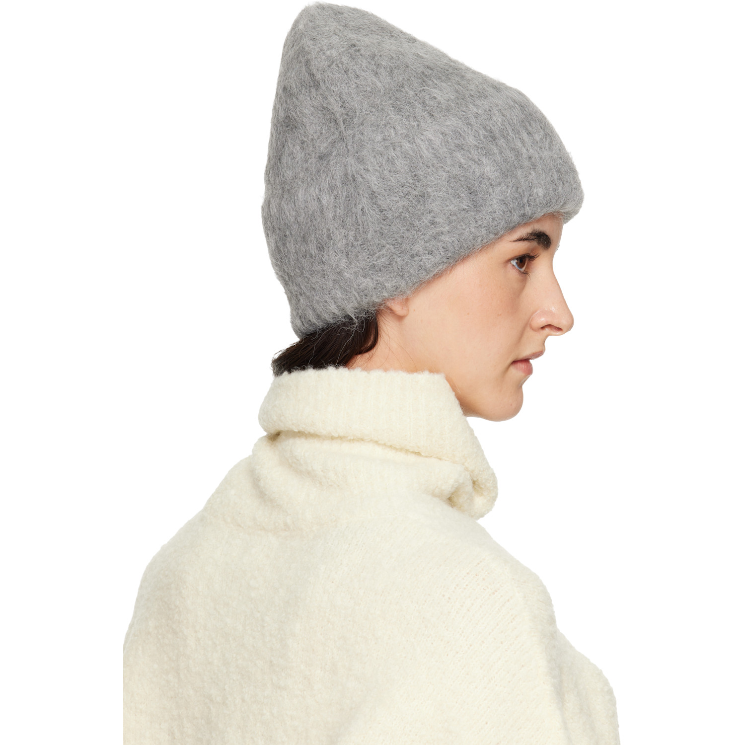  Toteme Gray Alpaca Knit Beanie 