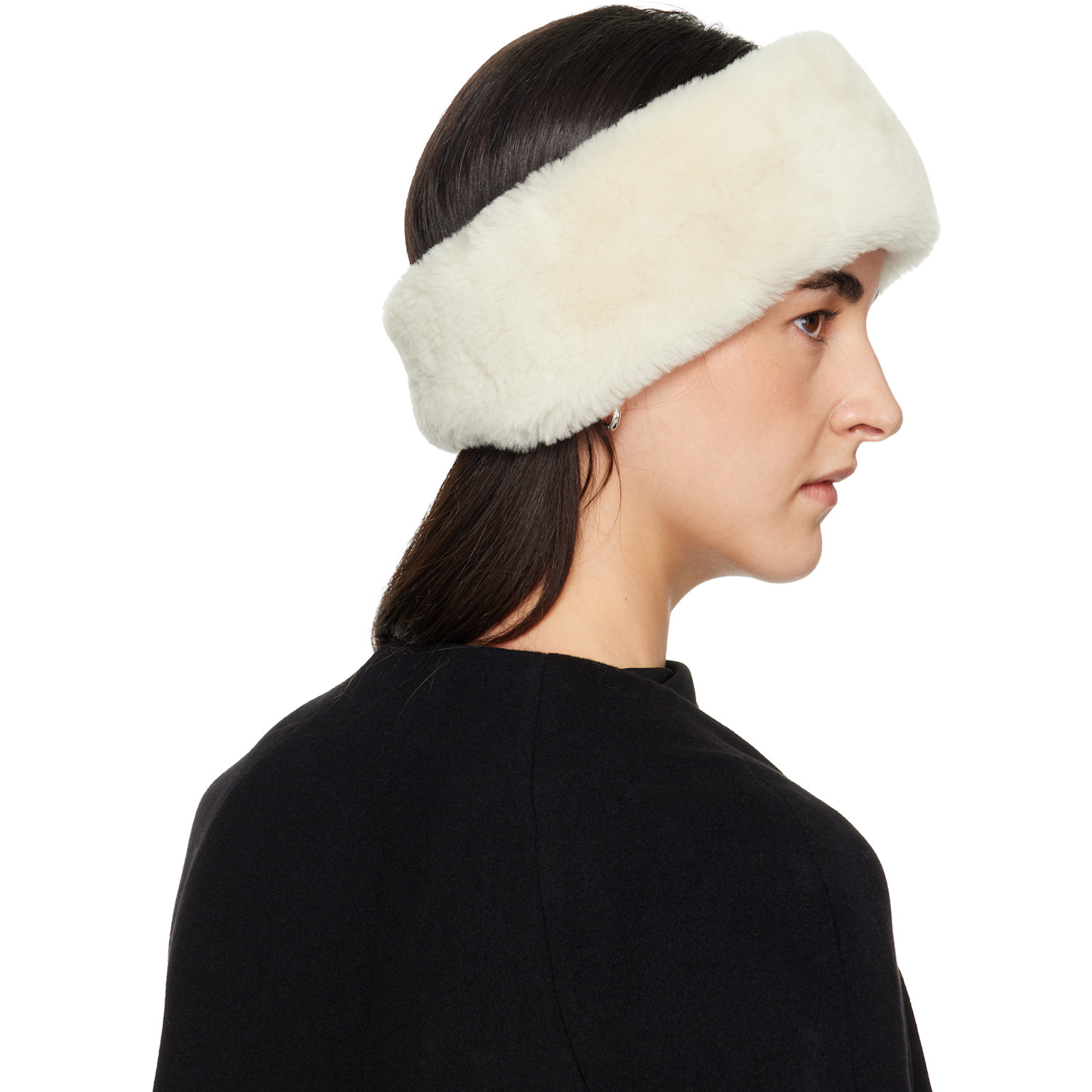  Toteme Off-white Double-sided Shearling Headband 
