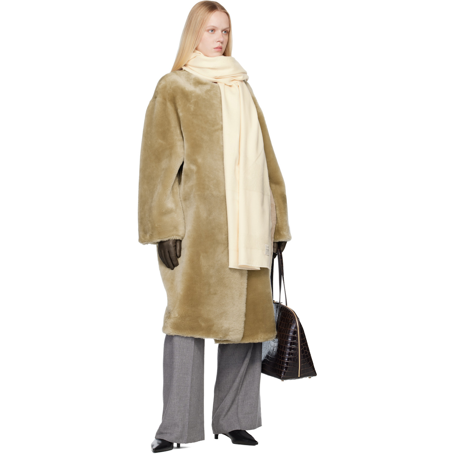  Toteme Off-white Monogram Twill Scarf 