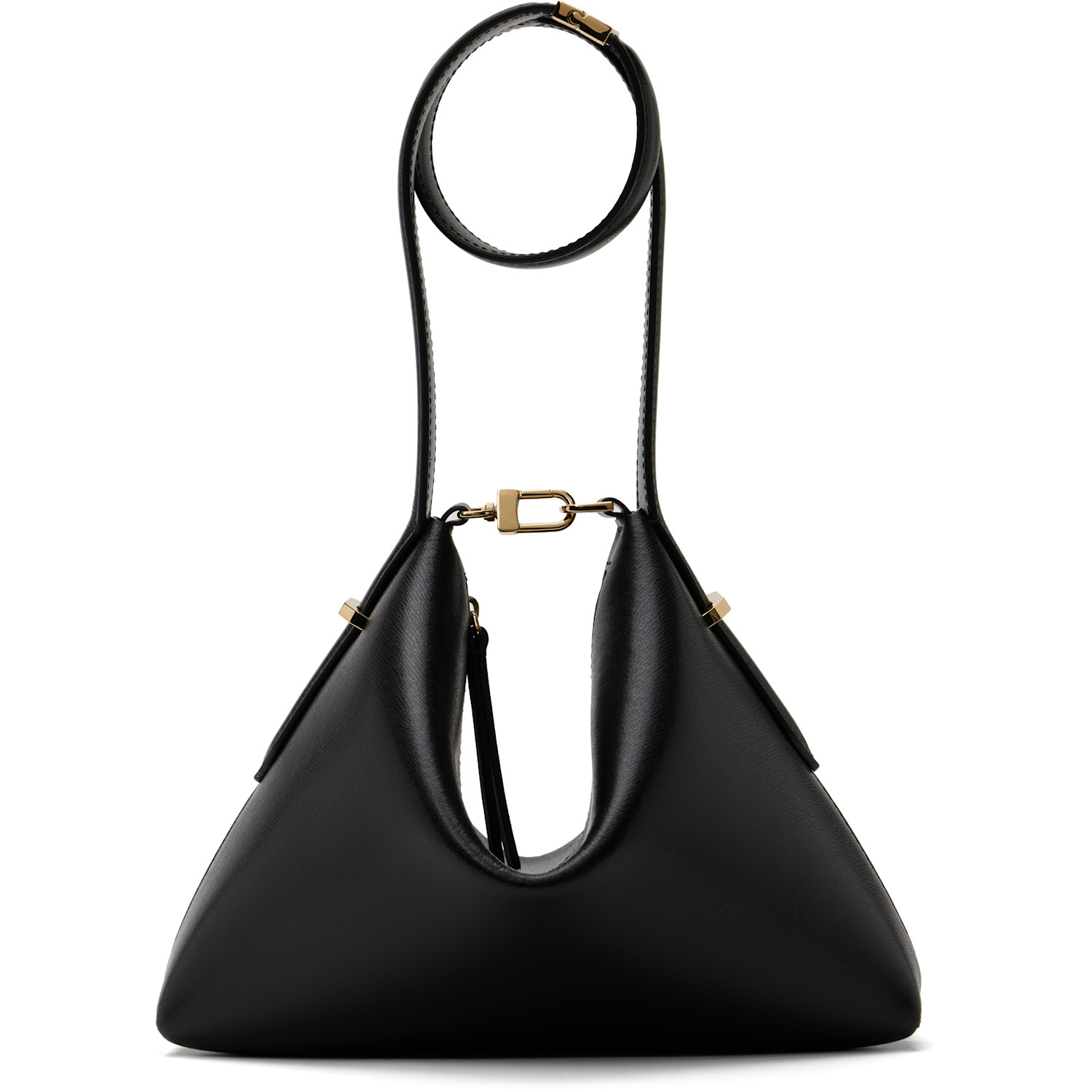 TOTEME Black Bevel Leather Wristlet Clutch