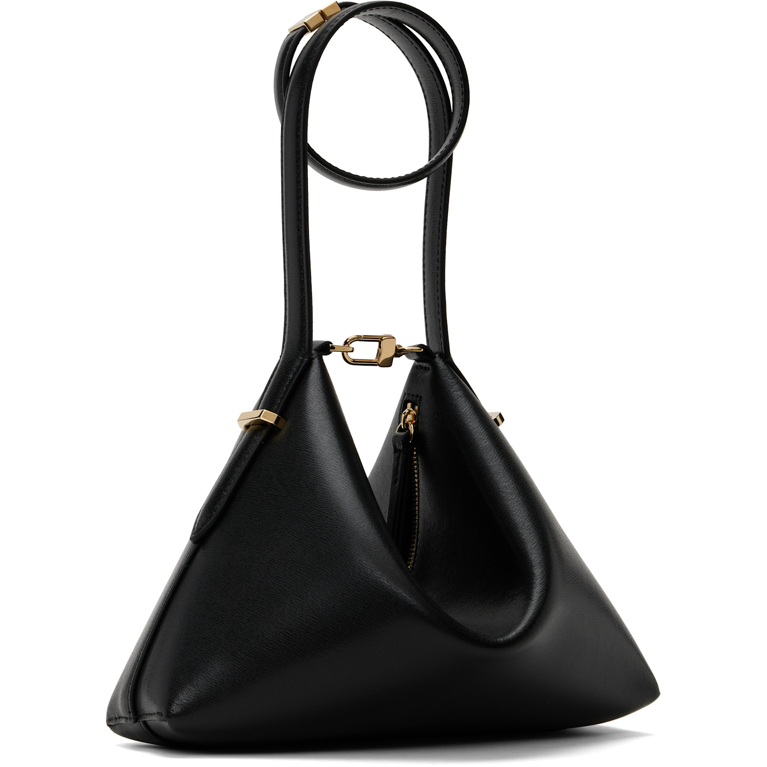  Toteme Black Bevel Leather Wristlet Clutch 