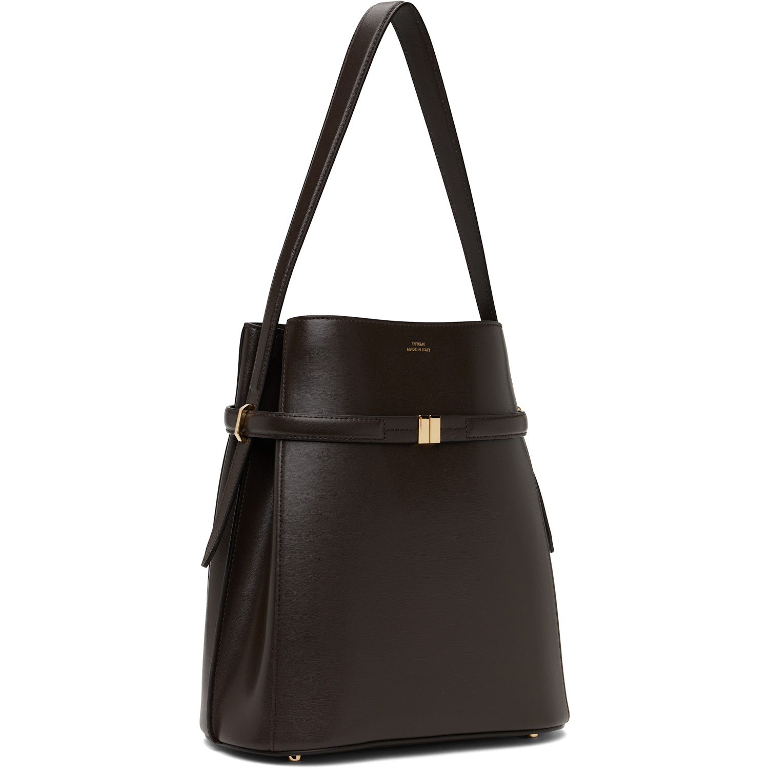  Toteme Brown Belted Leather Bucket Bag 