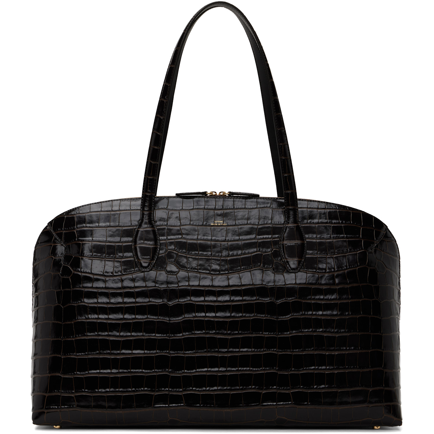 TOTEME Brown Croco-Embossed Day Tote