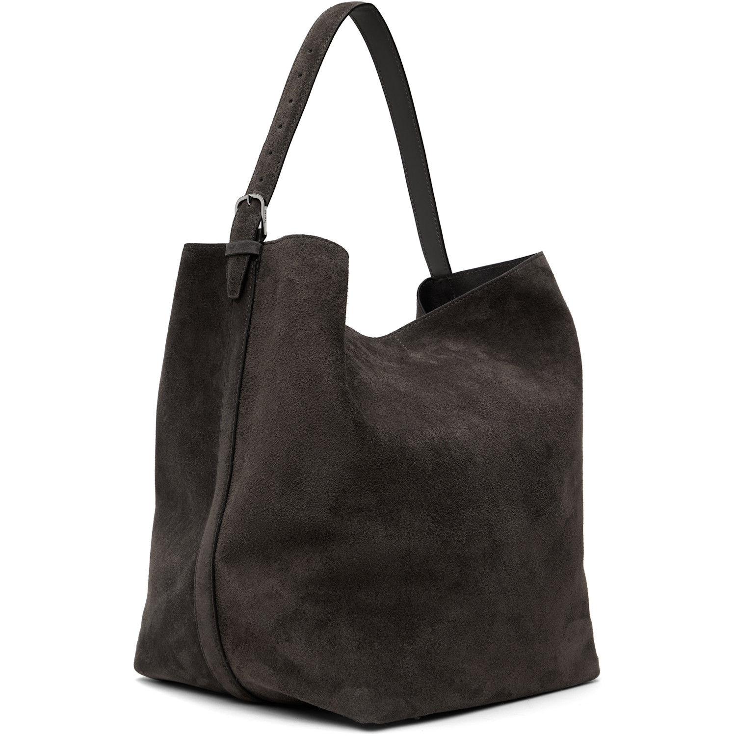  Toteme Gray Belted Suede Tote 