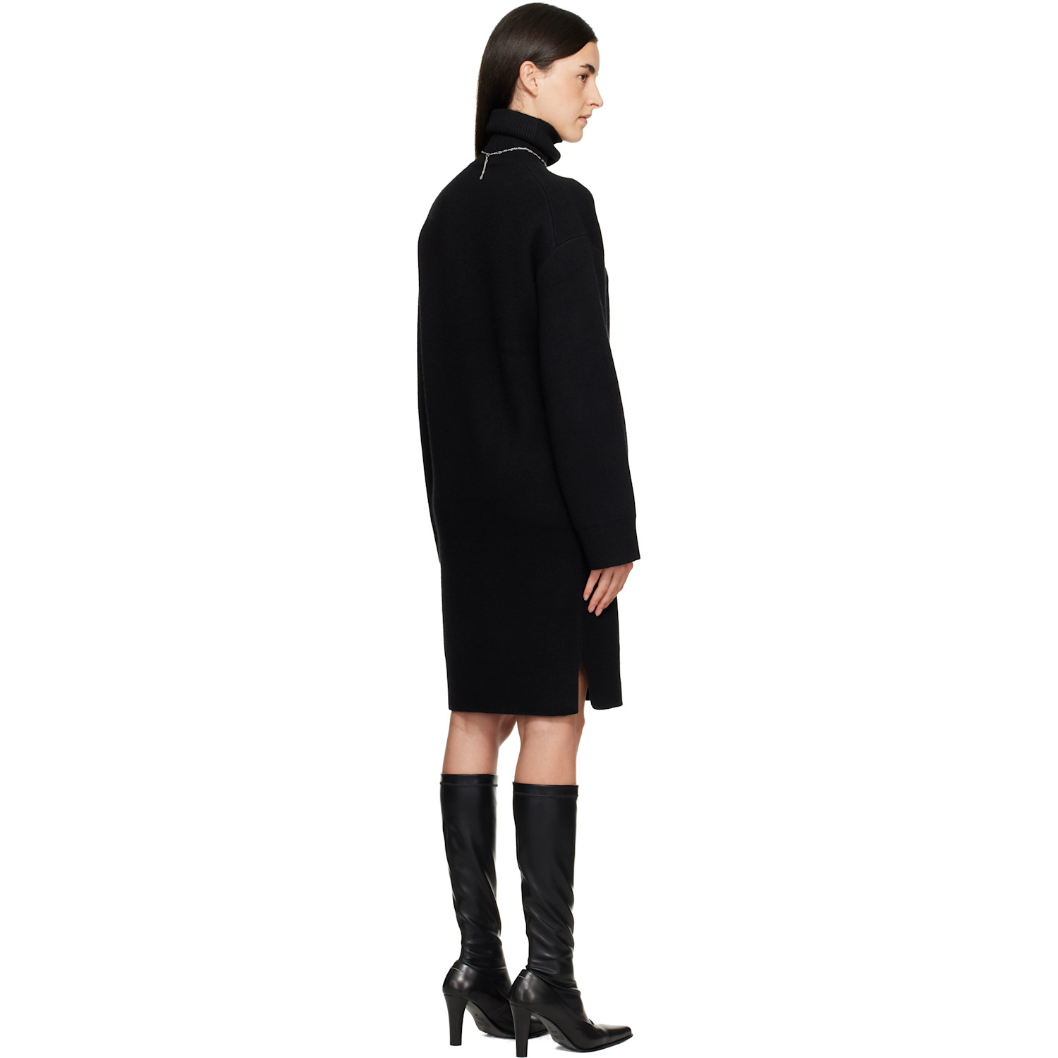  Toteme Black Broad Turtleneck Minidress 