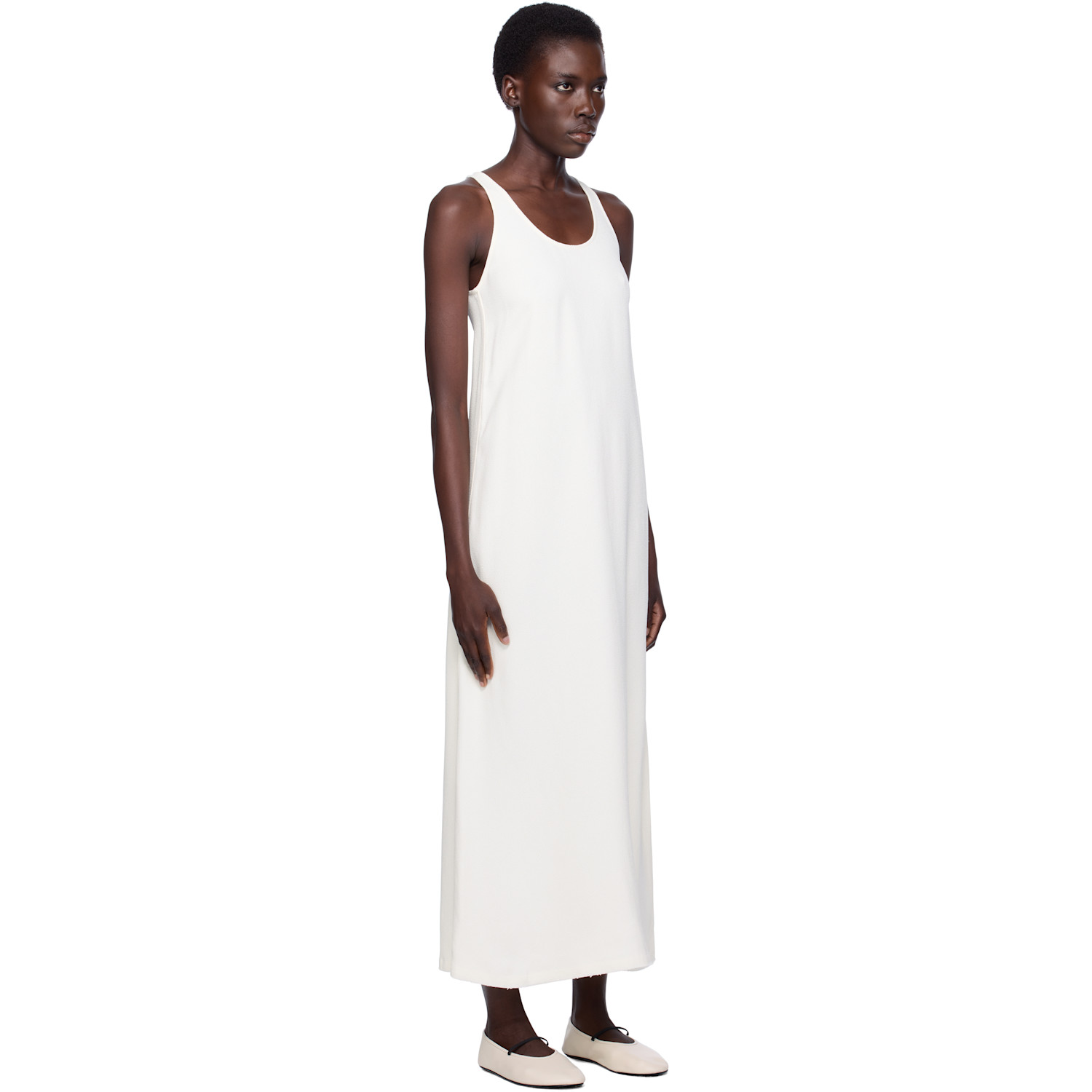  Toteme Off-white Scoop-neck Sablé Midi Dress 