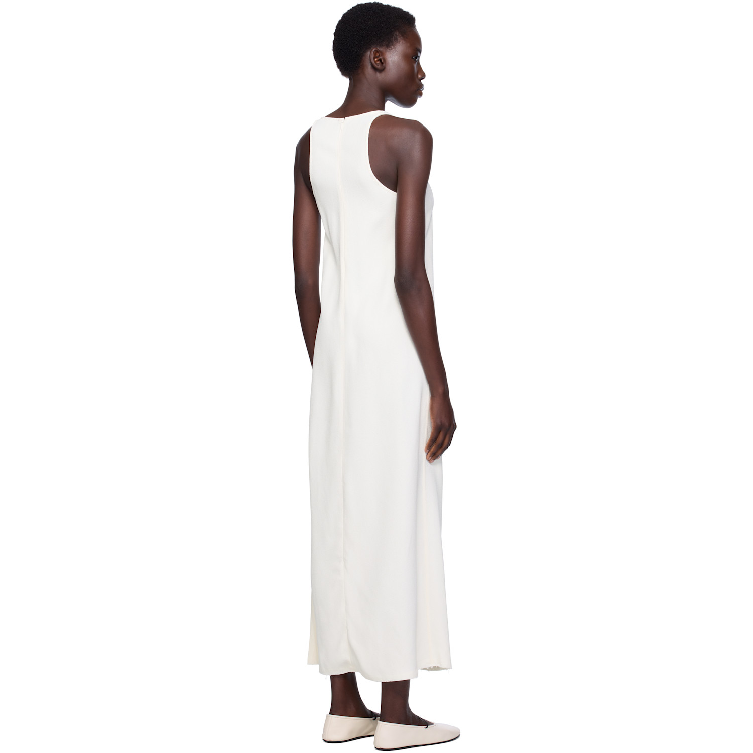  Toteme Off-white Scoop-neck Sablé Midi Dress 