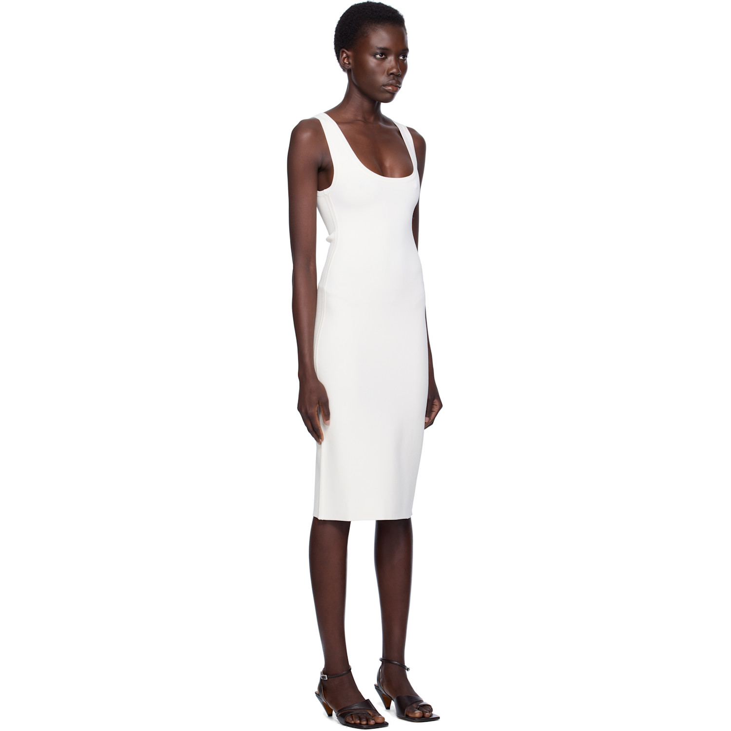  Toteme White Short Tank Midi Dress 