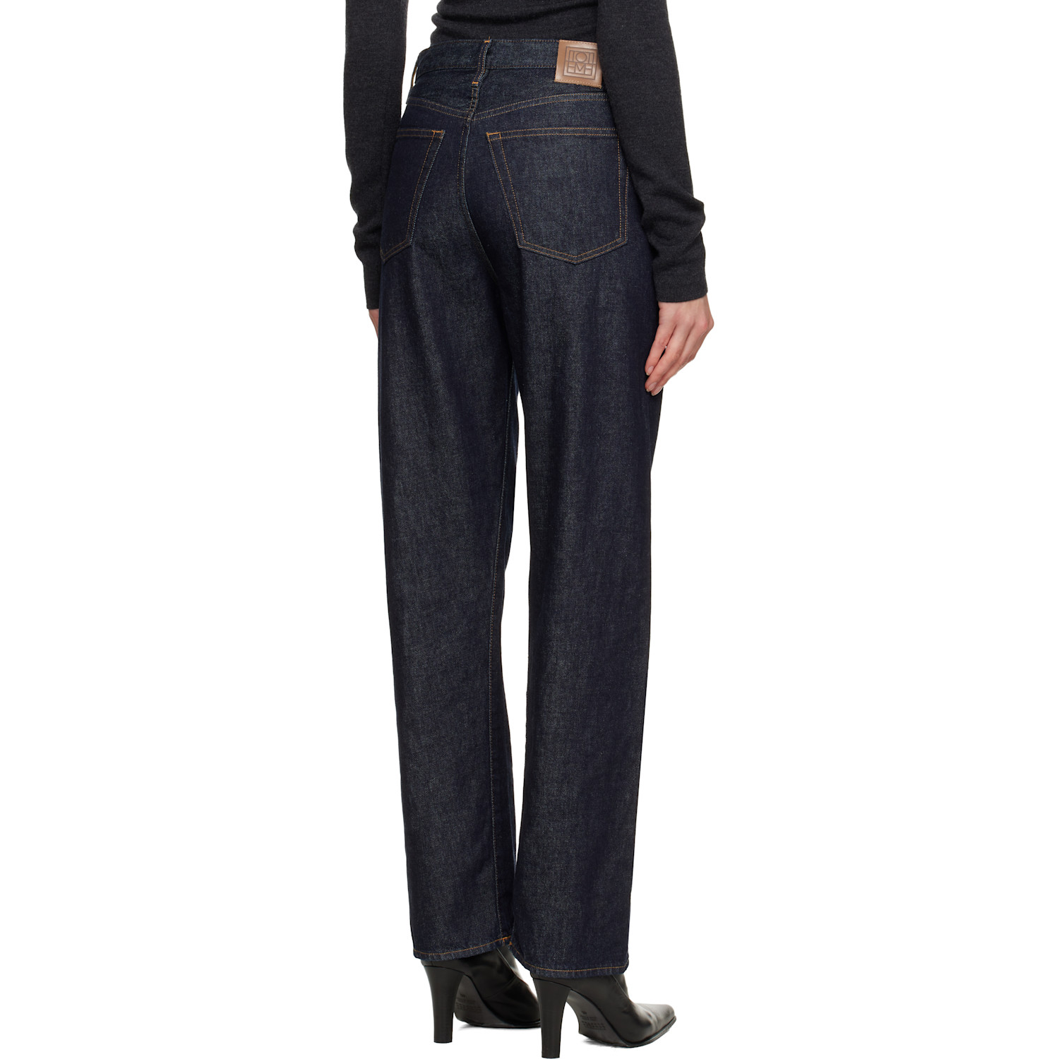  Toteme Navy Twisted Seam Full Length Jeans 