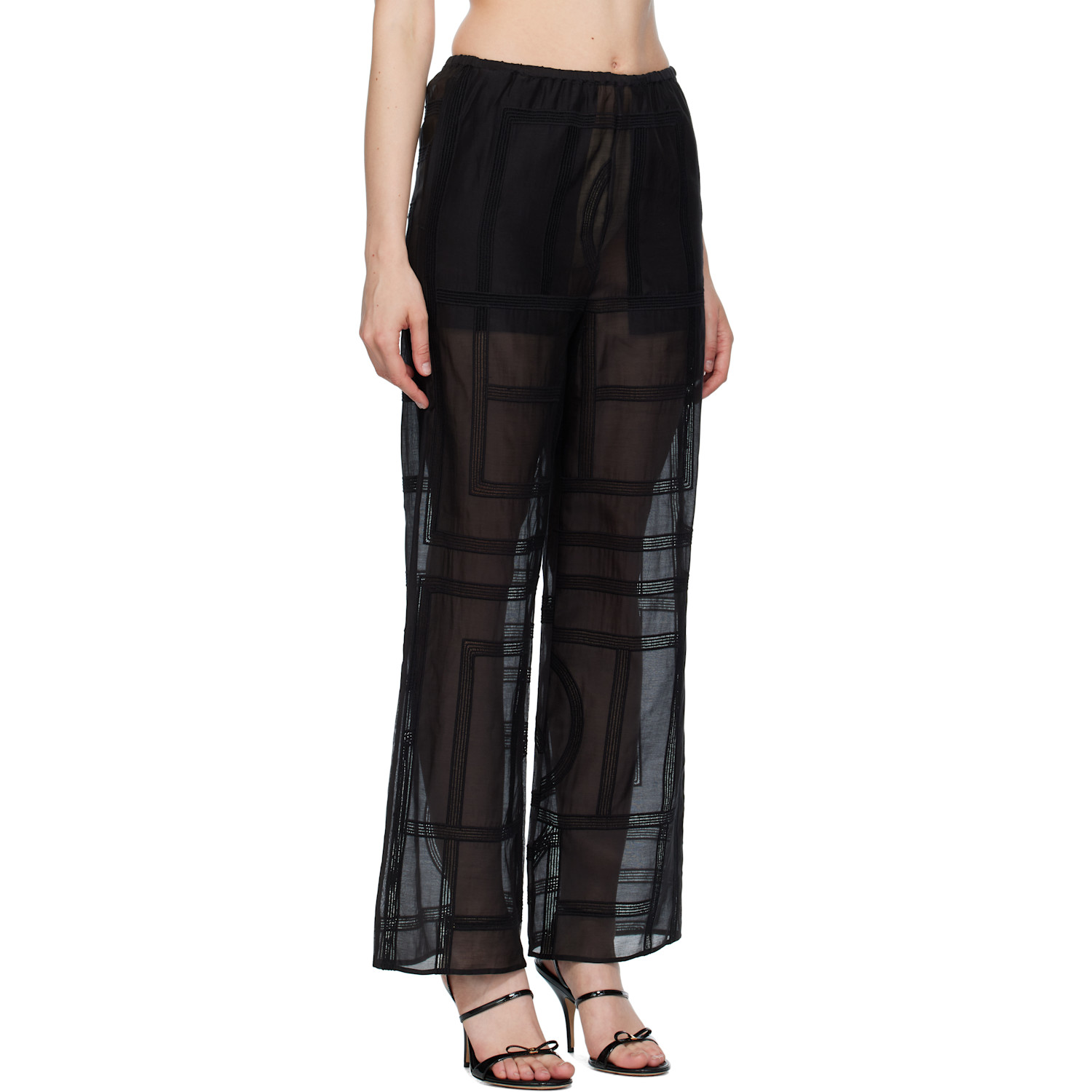  Toteme Black Monogram Crochet Pj Lounge Pants 