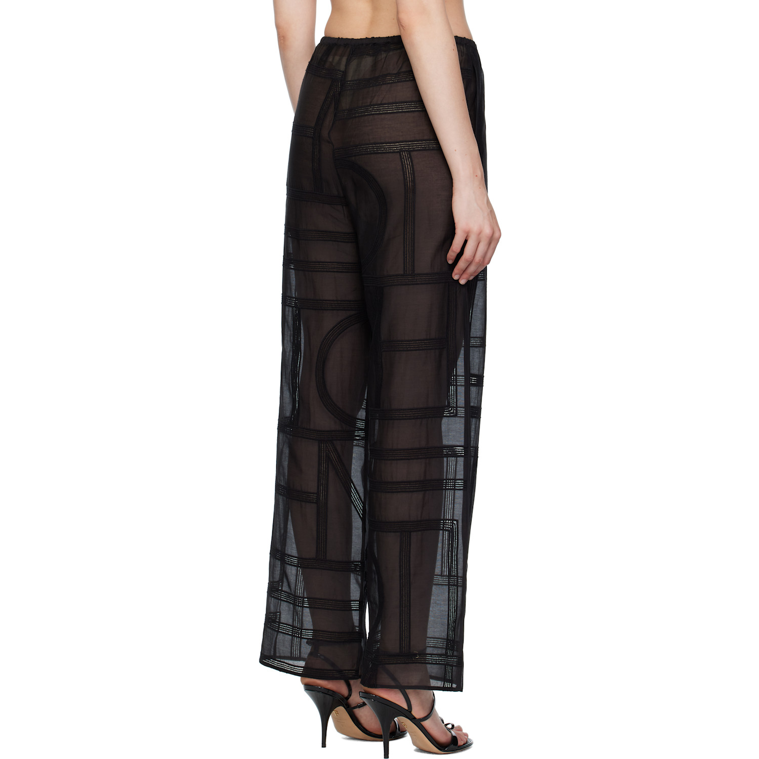  Toteme Black Monogram Crochet Pj Lounge Pants 