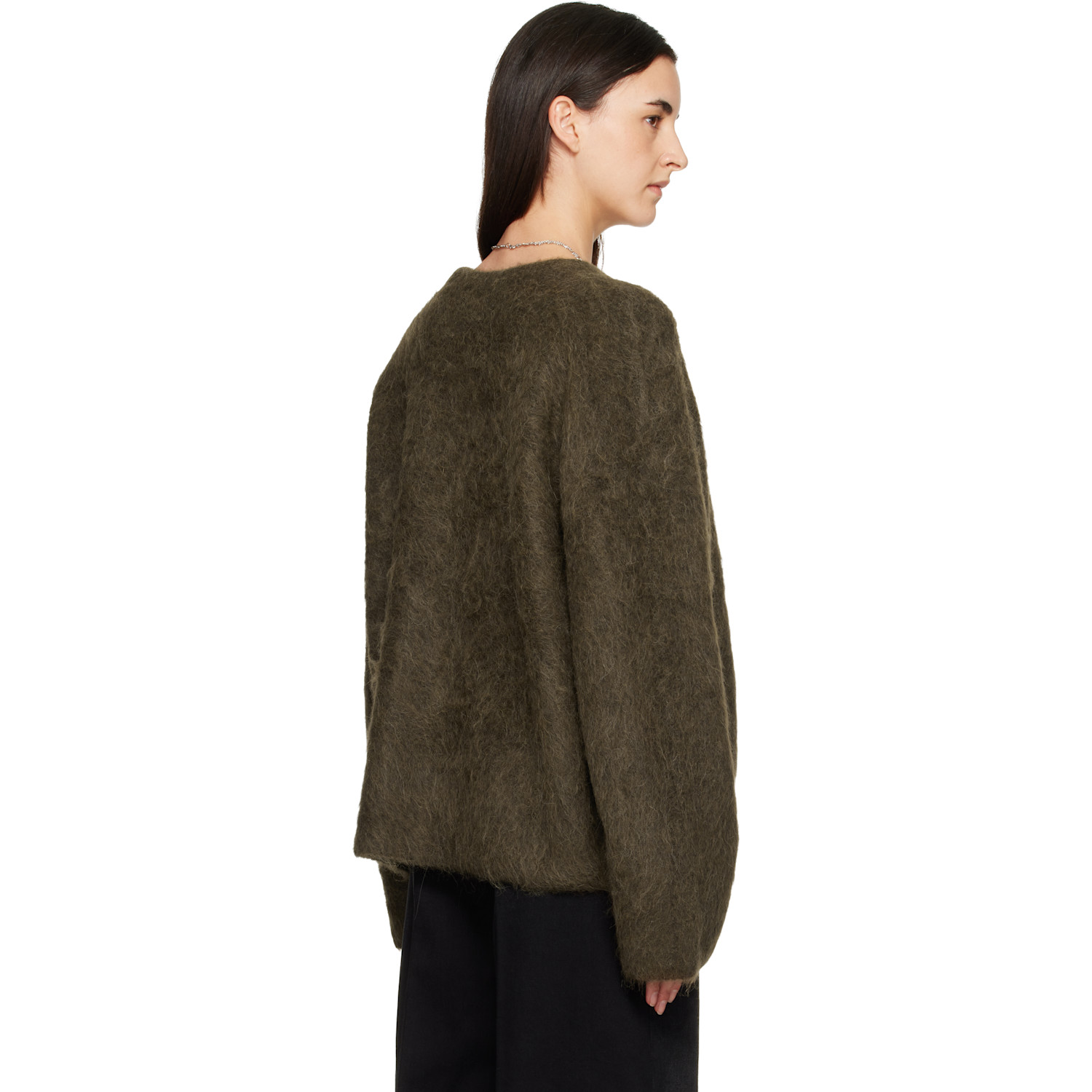  Toteme Brown Boxy Alpaca Knit Sweater 