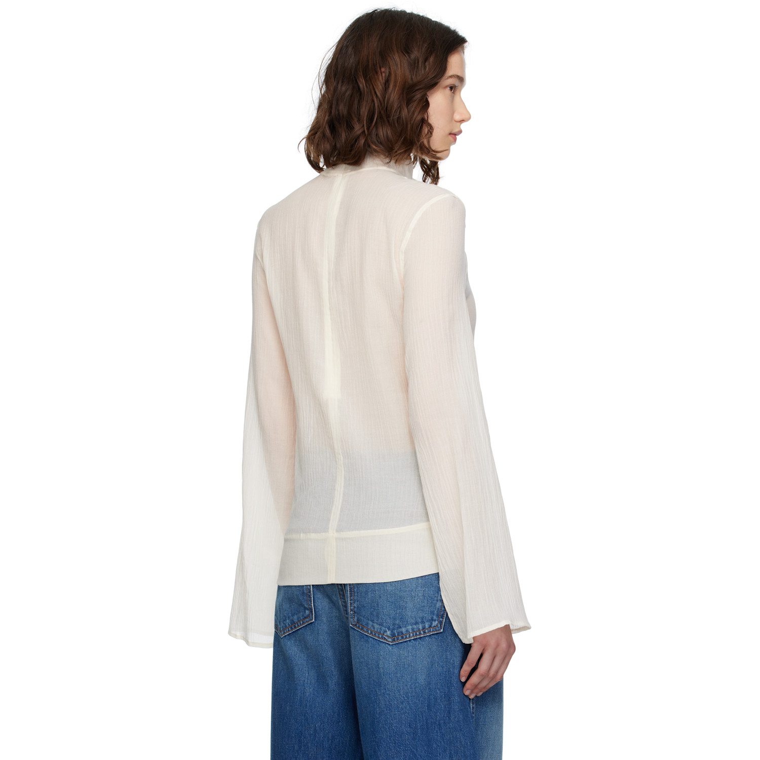  Toteme Off-white Slit Sleeve Blouse 
