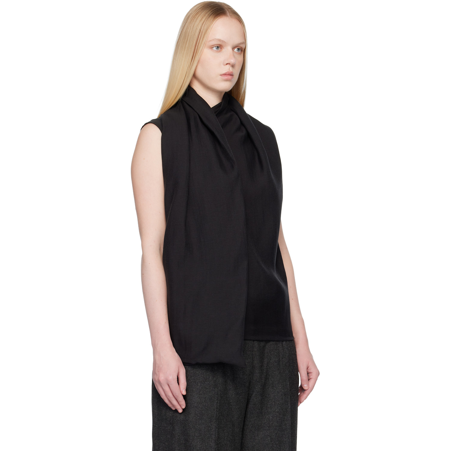  Toteme Black Scarf Blouse 