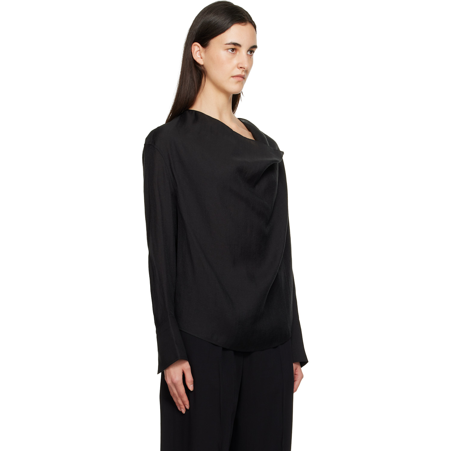  Toteme Black Cowl Blouse 