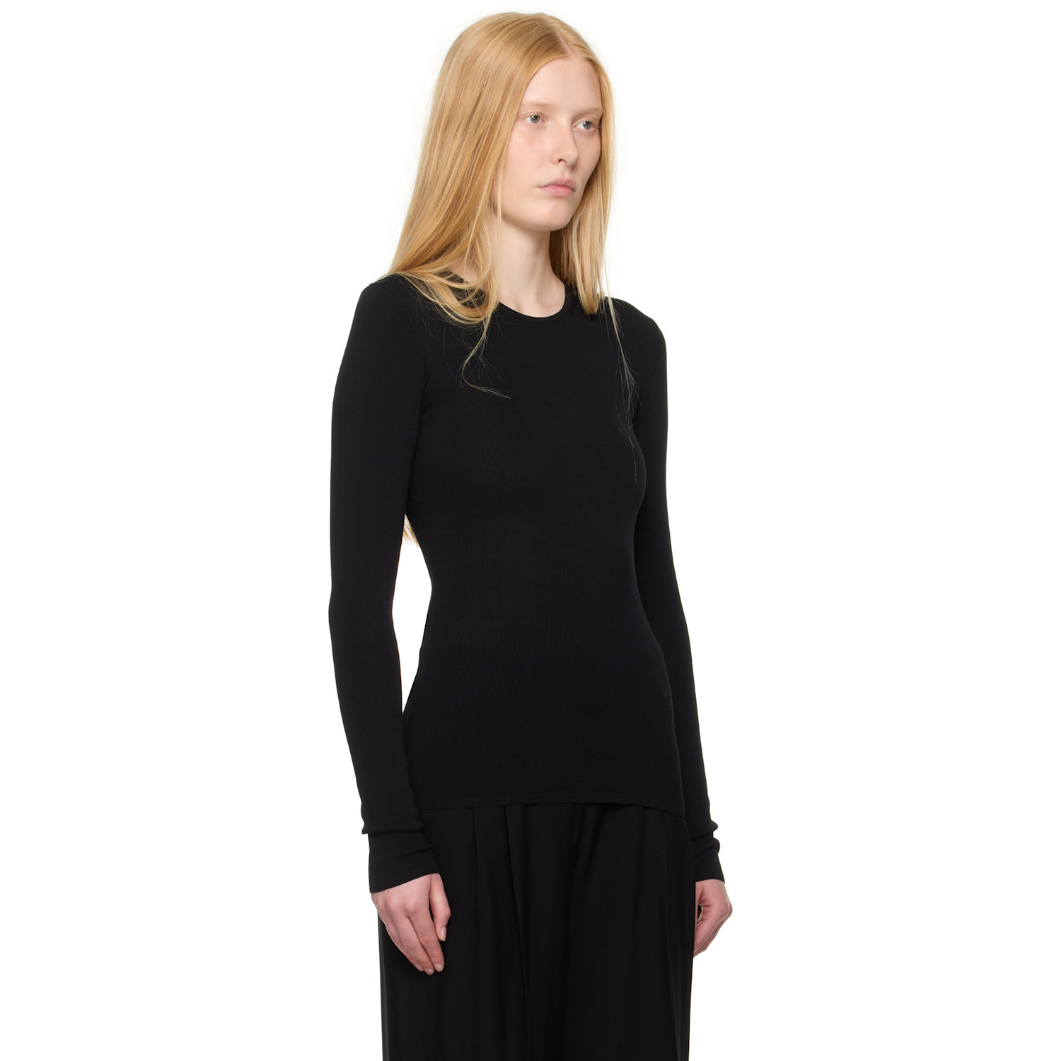  Toteme Black Compact Cotton T-shirt 