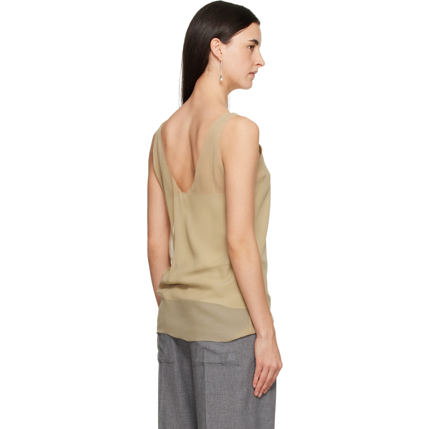  Toteme Beige Chiffon Slip Top 