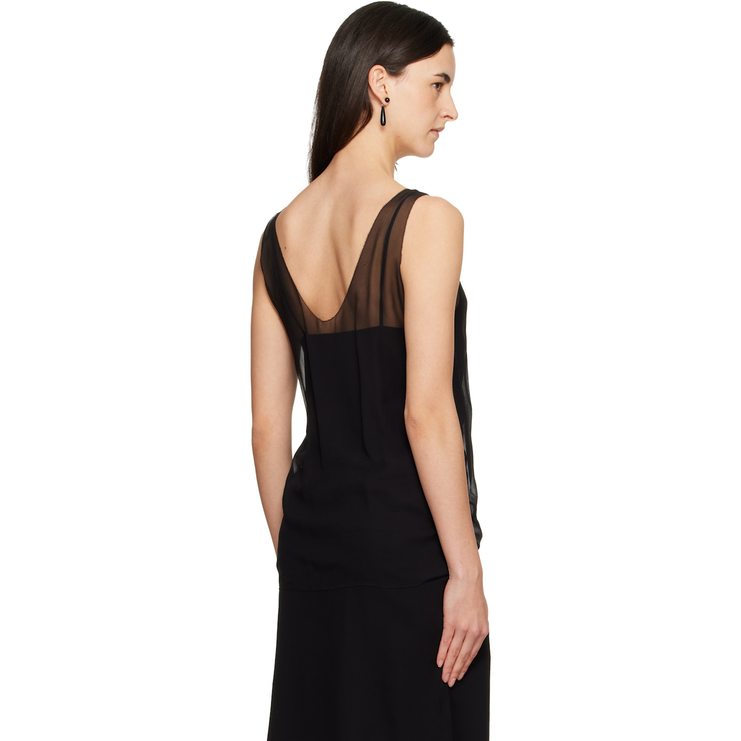  Toteme Black Chiffon Slip Top 