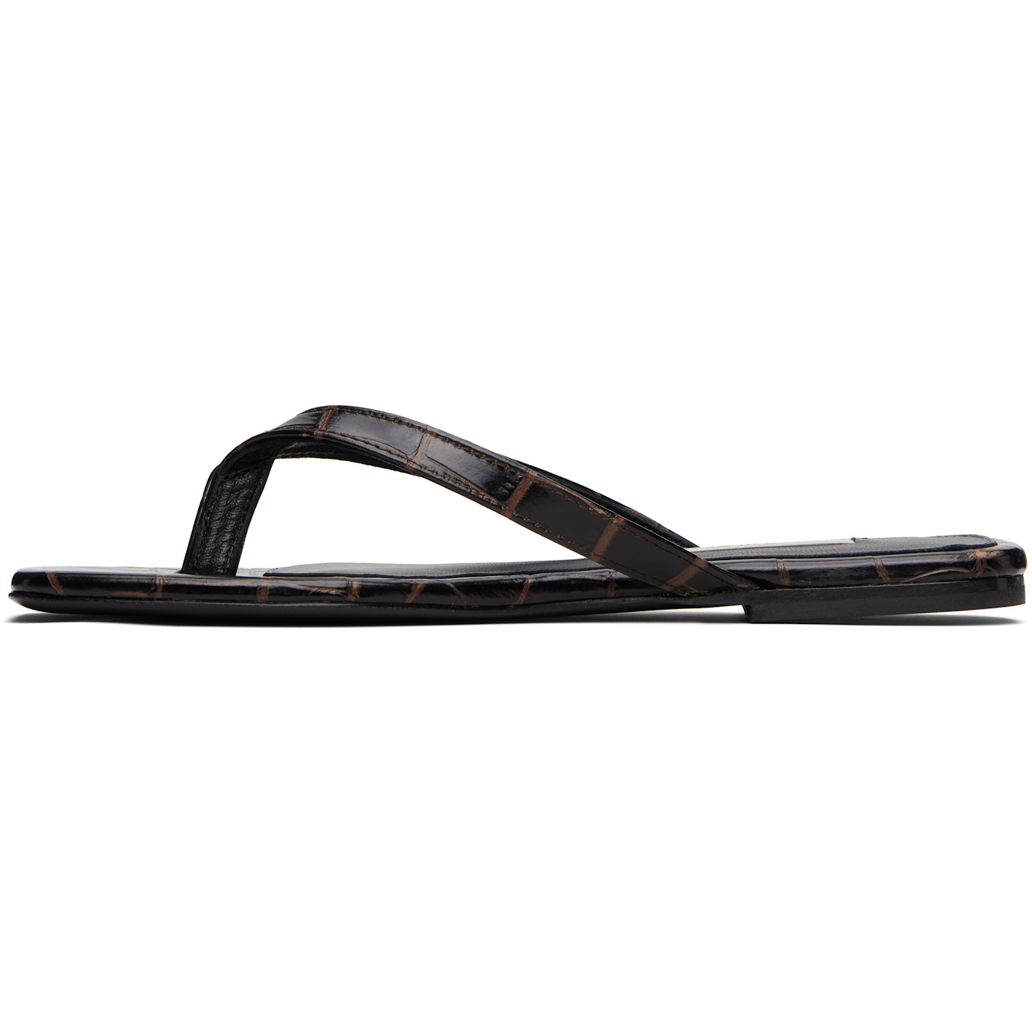  Toteme Brown Croco-embossed Flip-flops 