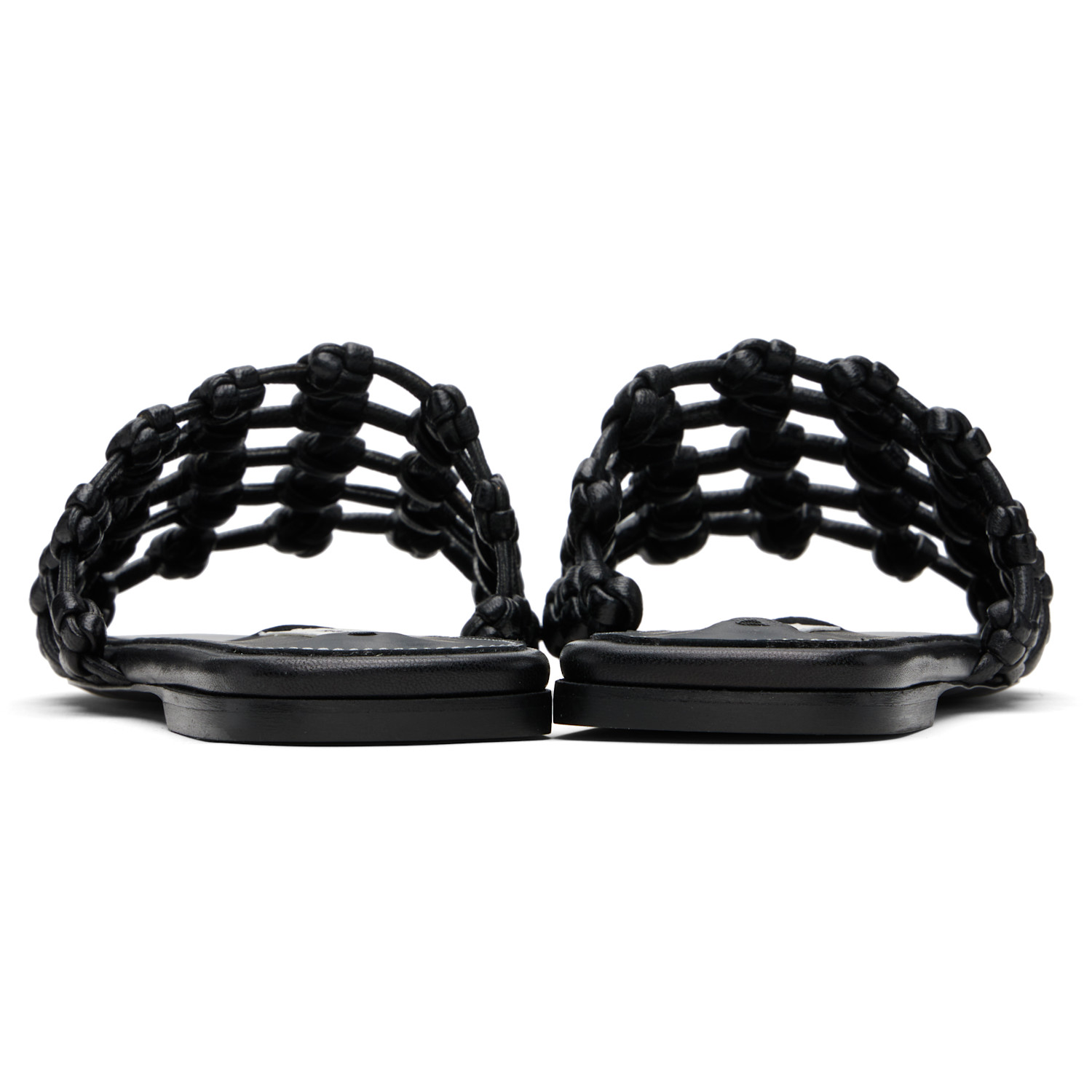  Toteme Black Braided-leather Bandeau Slides 