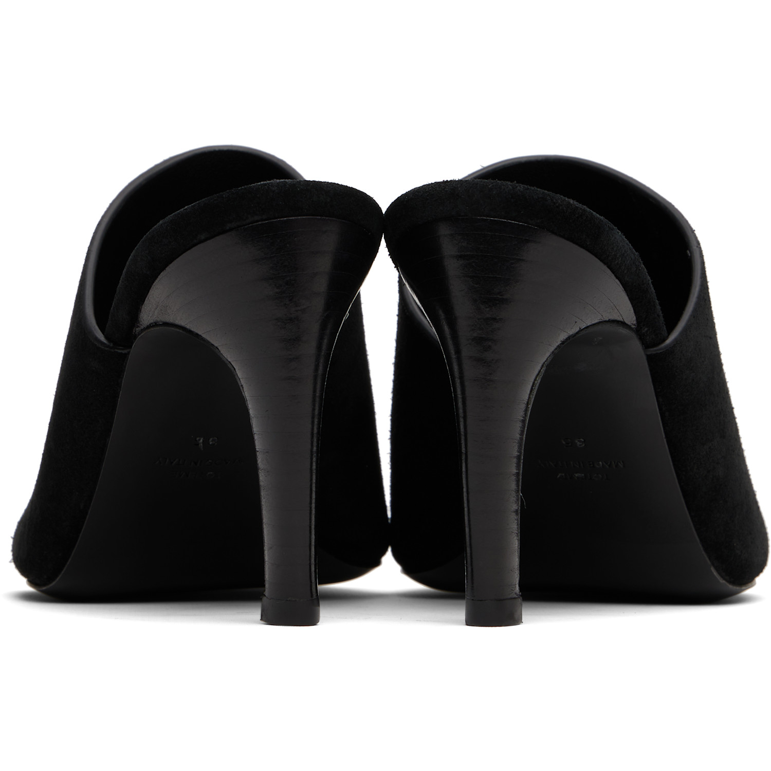  Toteme Black Velour-leather Bandeau Mules 