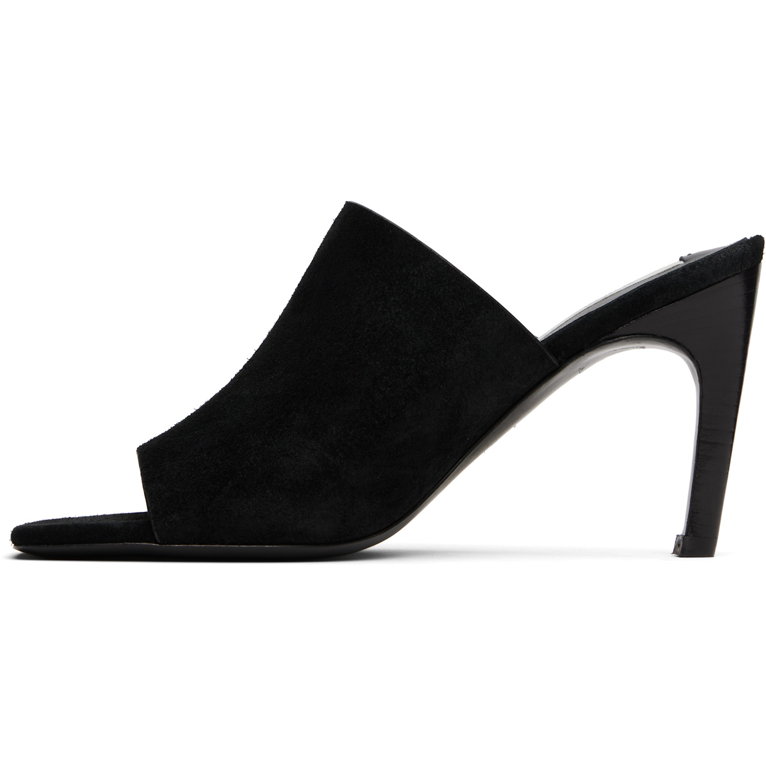  Toteme Black Velour-leather Bandeau Mules 