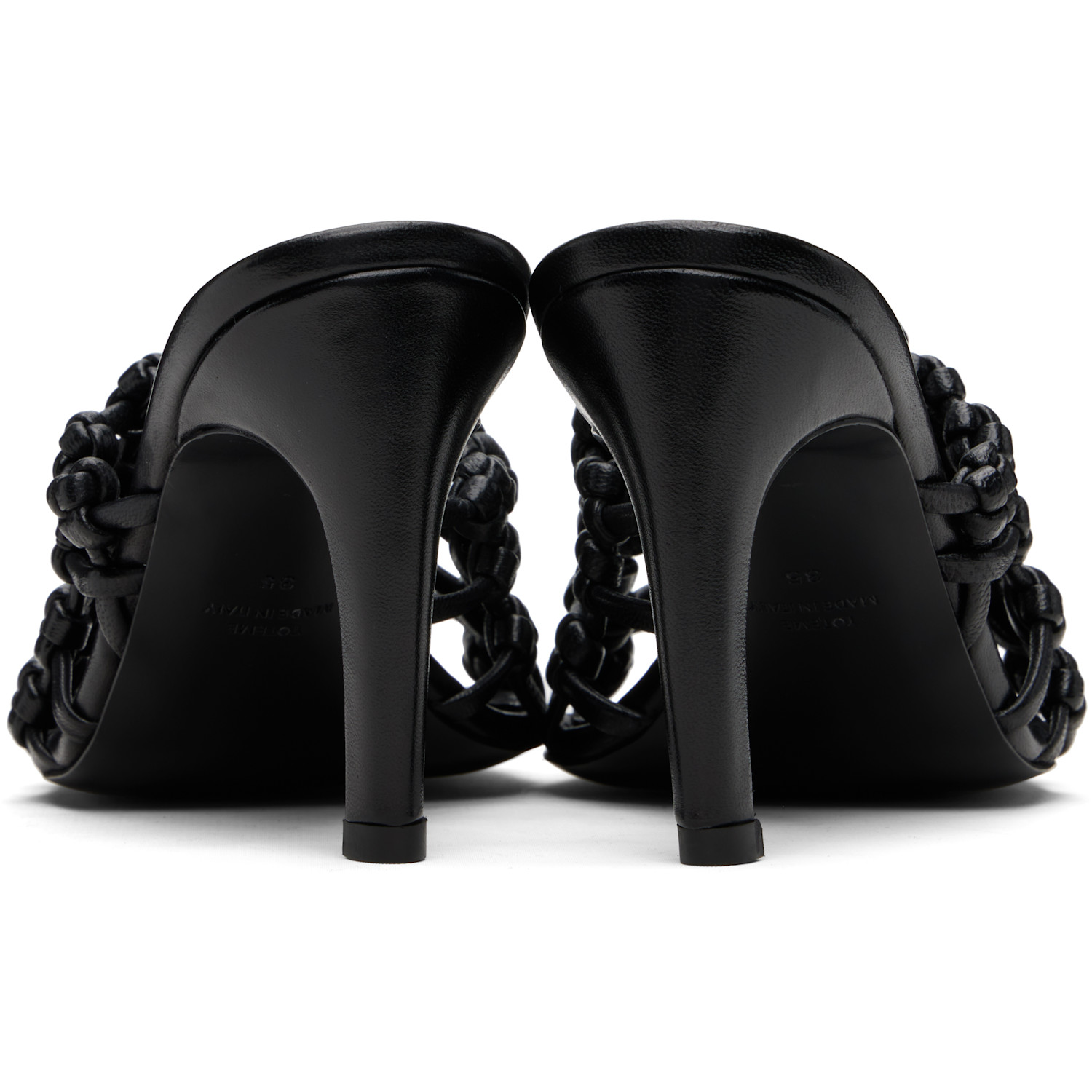  Toteme Black Braided-leather Bandeau Mules 