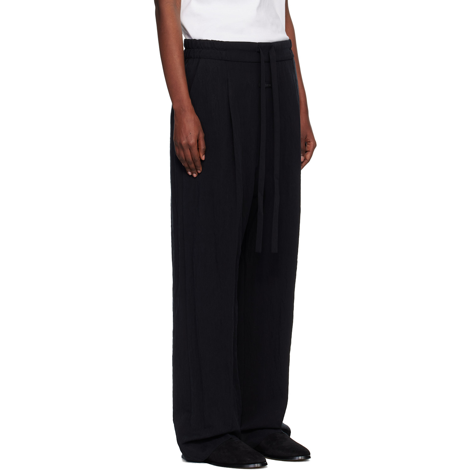 Fear Of God Black Tencel Nylon Drawstring Straight Trousers 