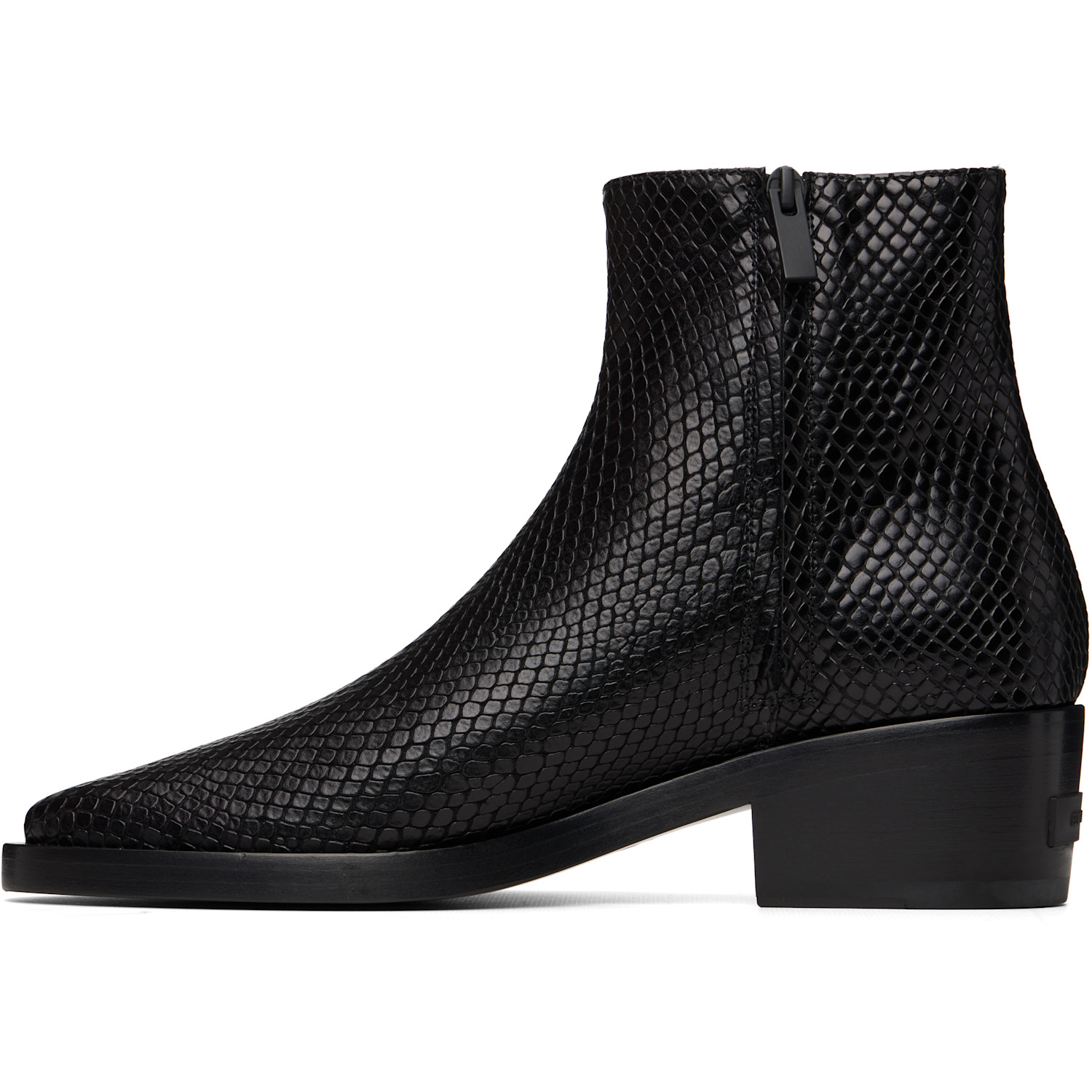  Fear Of God Black Snakeskin-embossed Santa Fe Boot 