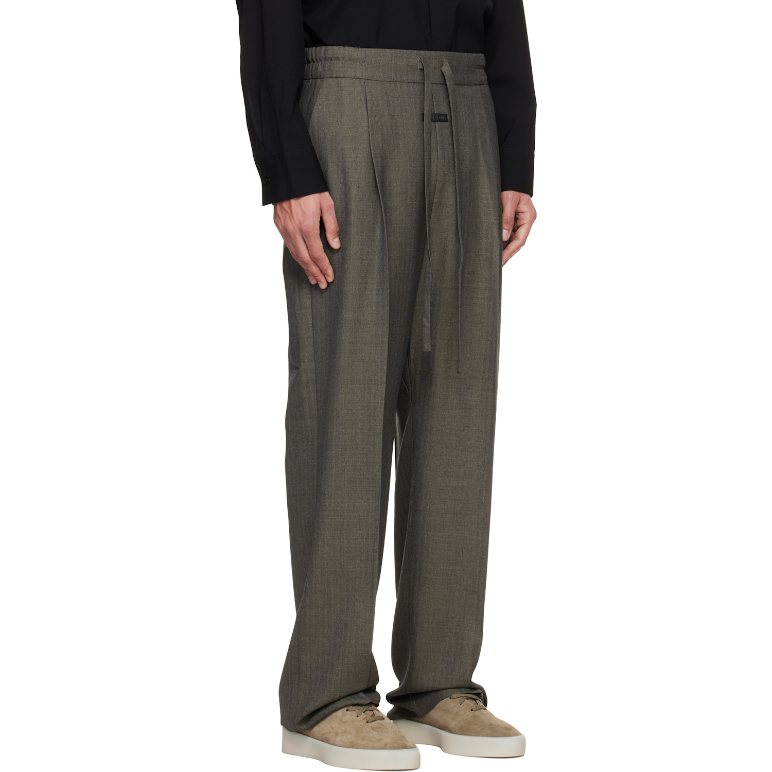  Fear Of God Gray Virgin Wool Drawstring Straight Trousers 