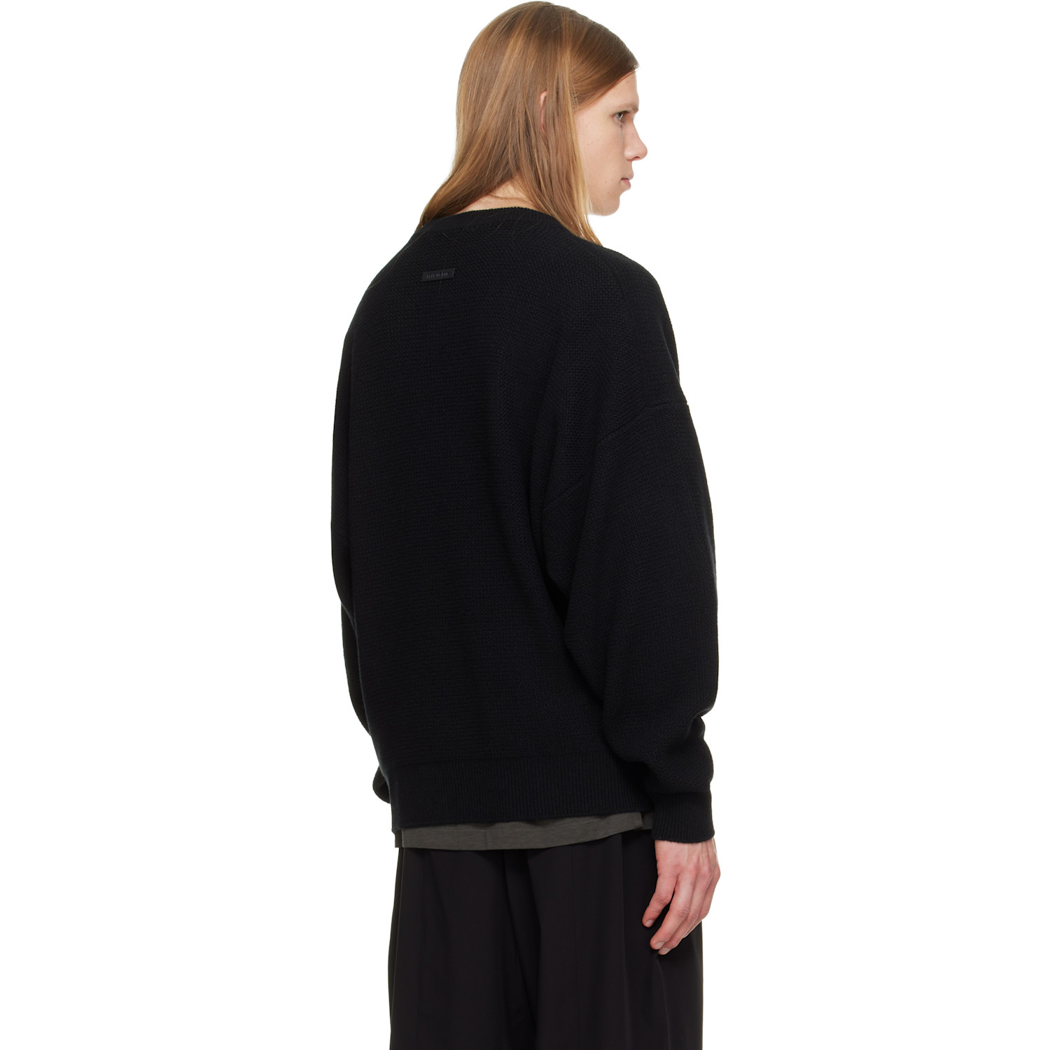  Fear Of God Black Wool Rib Crewneck Sweater 