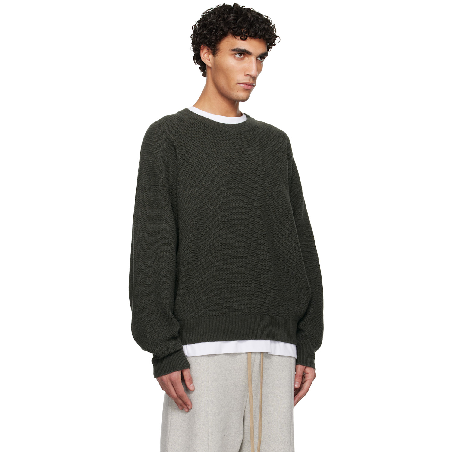  Fear Of God Khaki Racked Rib Crewneck Sweater 