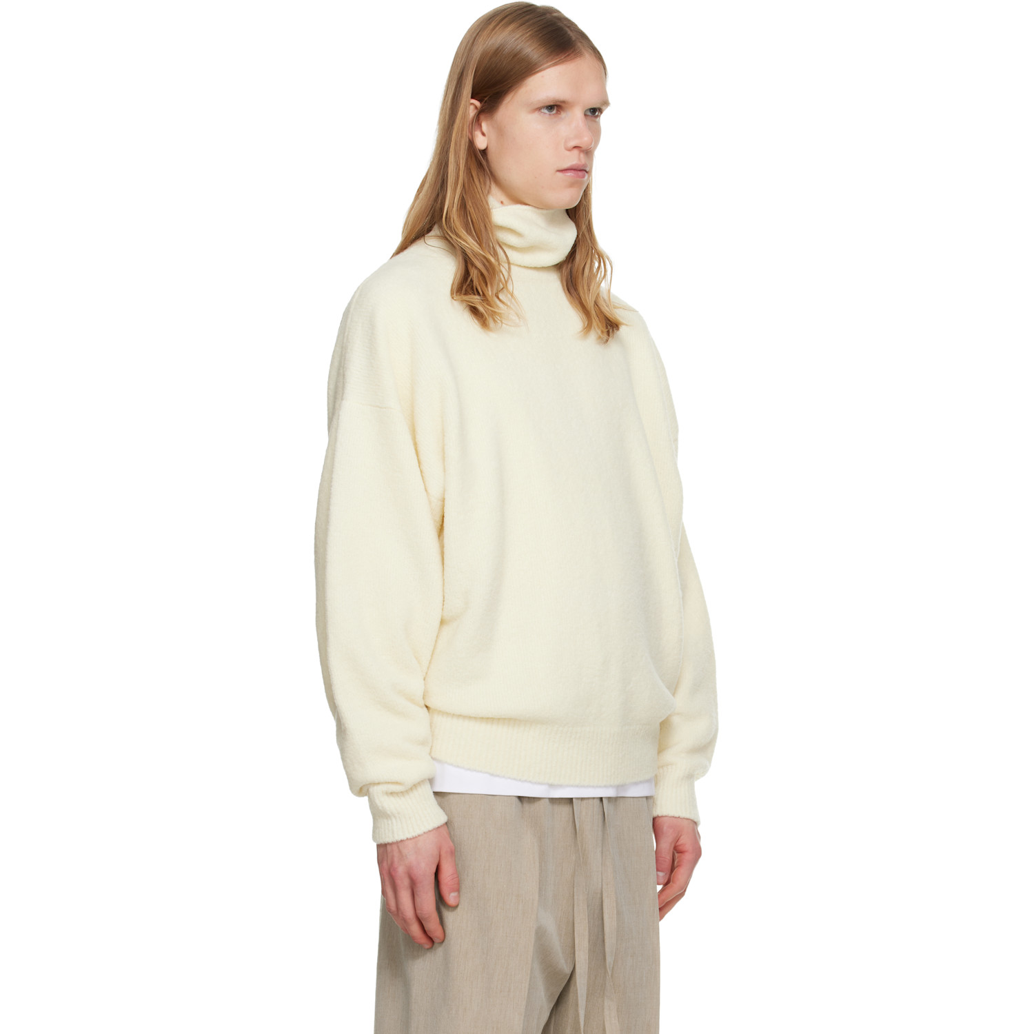  Fear Of God Off-white Wool Split High Neck Sweater 