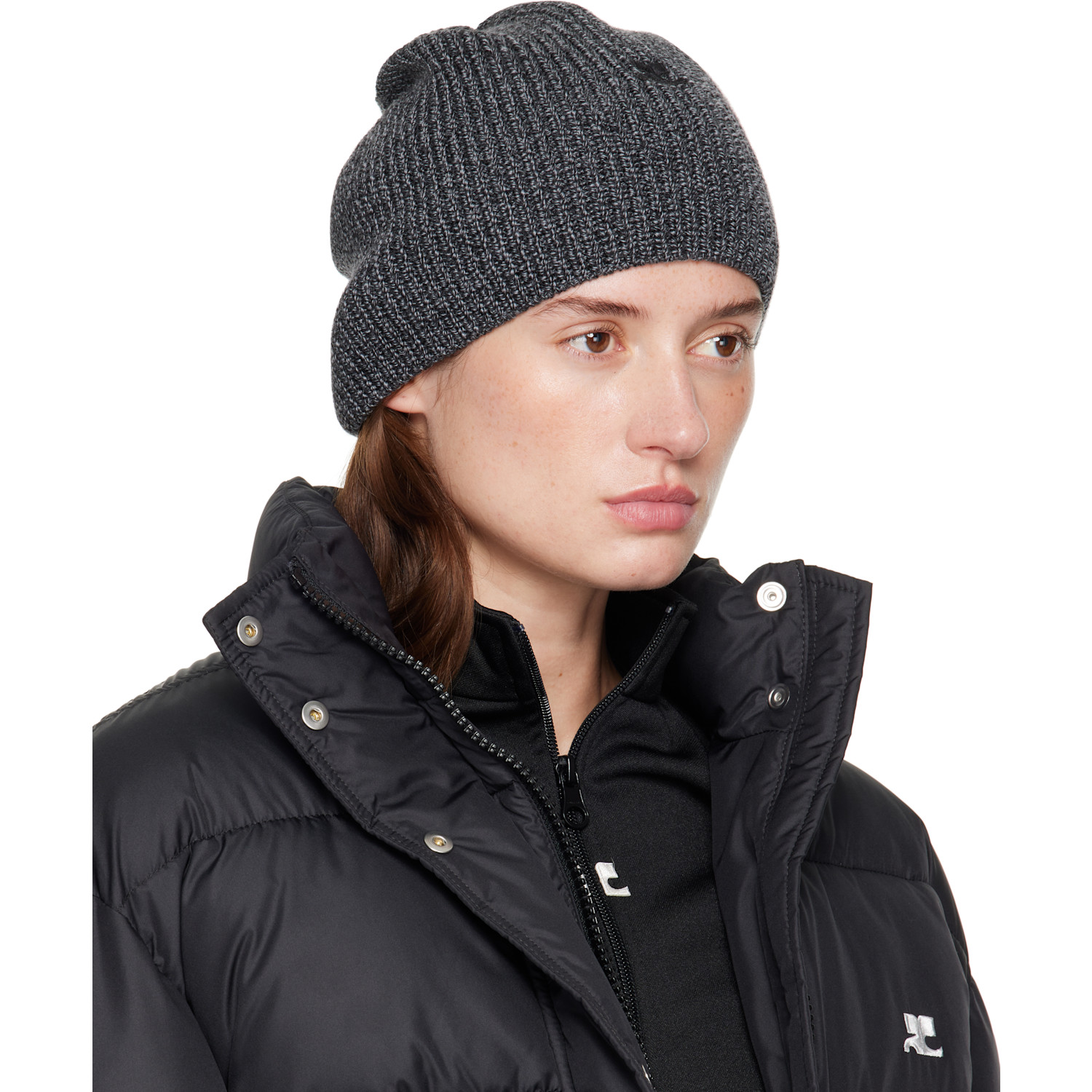  Courrèges Gray Ac Light Wool Beanie 