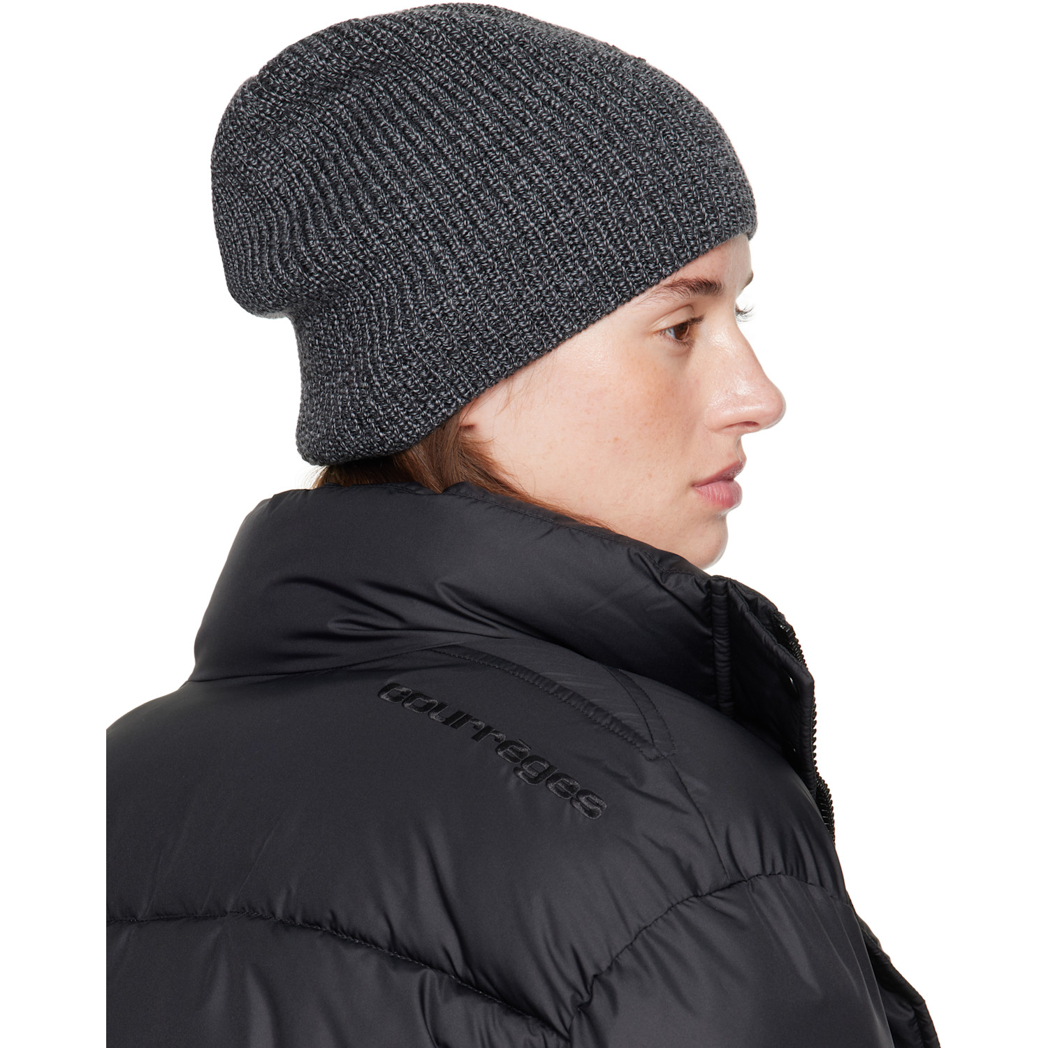  Courrèges Gray Ac Light Wool Beanie 