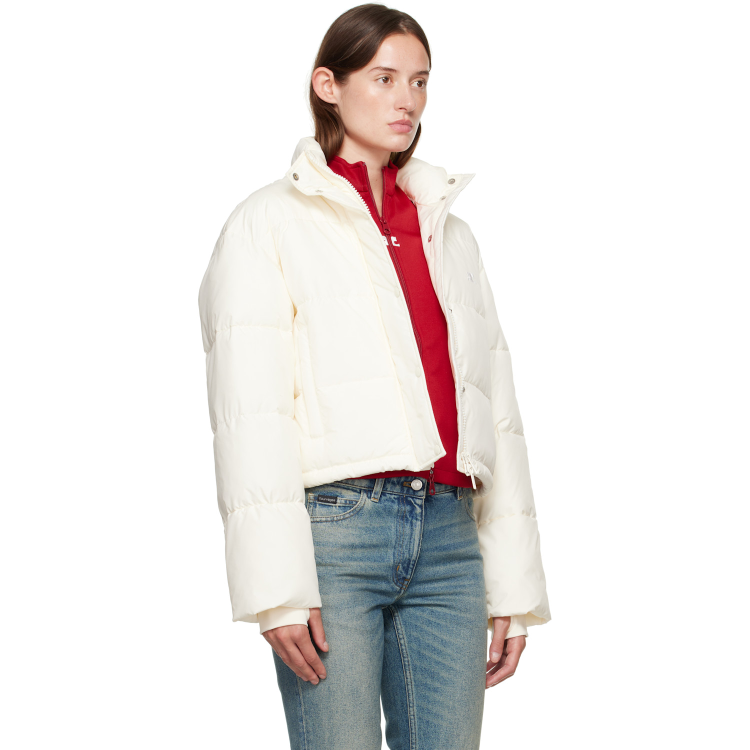  Courrèges Off-white Cropped Puffer Jacket 