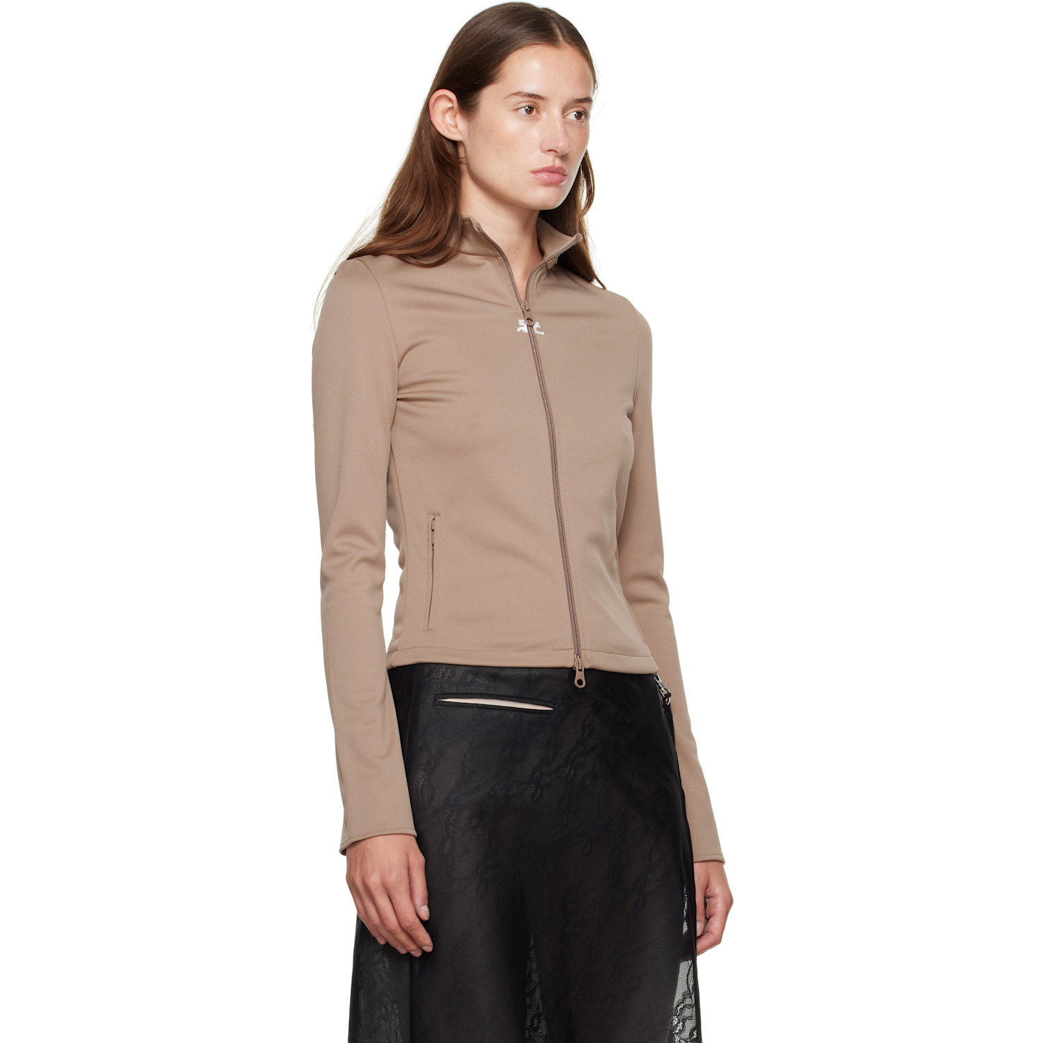  Courrèges Tan Biker Track Jacket 