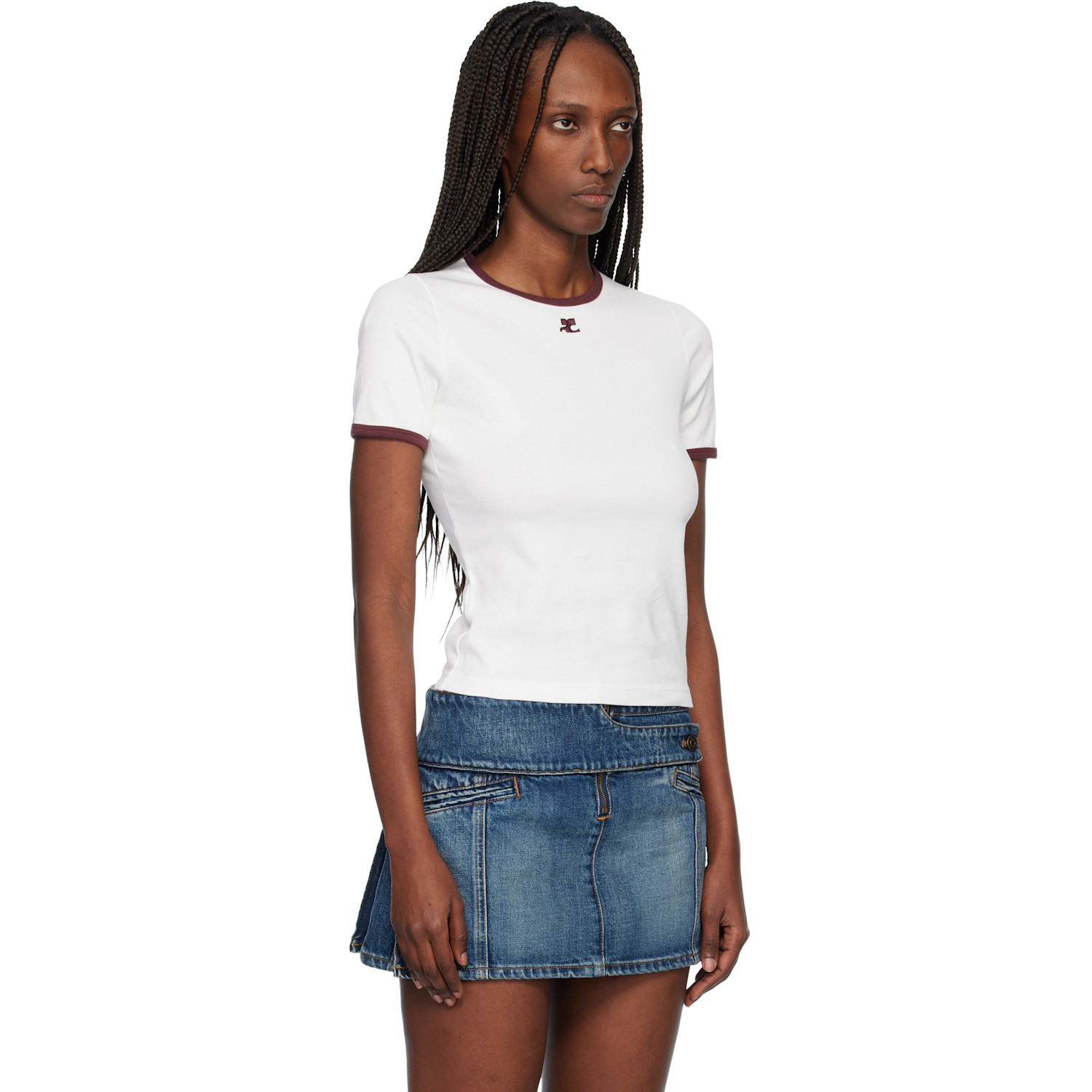  Courrèges White Signature Contrast T-shirt 