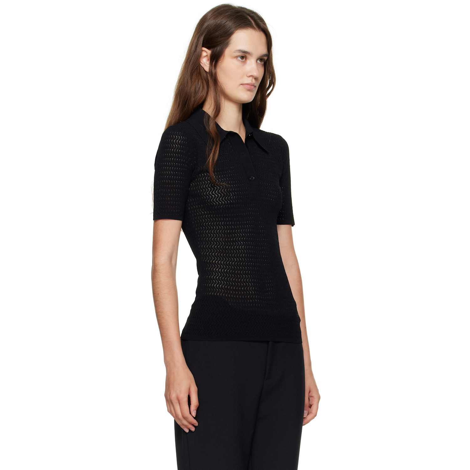  Victoria Beckham Black Knit Polo 