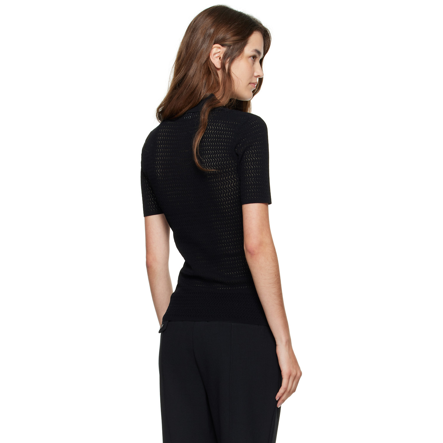  Victoria Beckham Black Knit Polo 