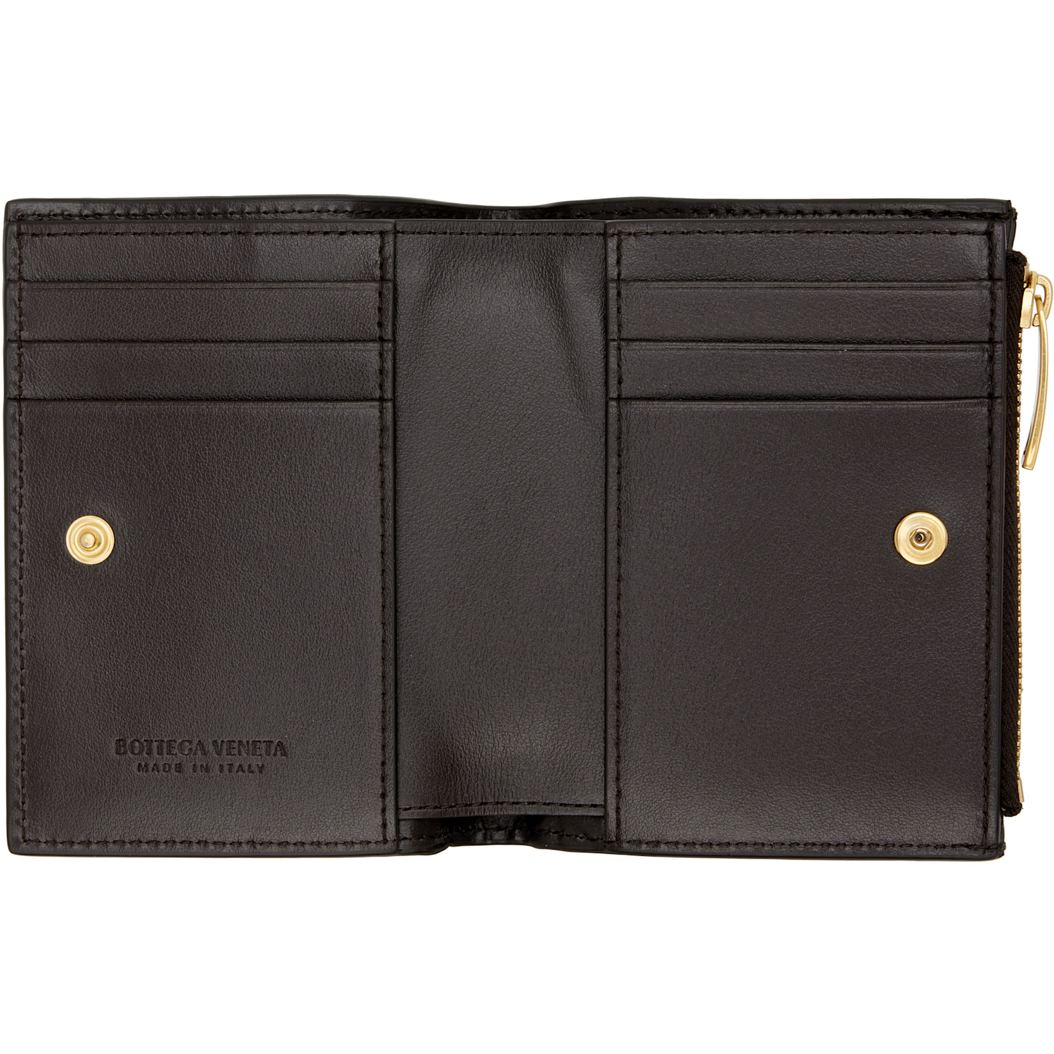  Bottega Veneta Brown Intrecciato Small Bi-fold Wallet 
