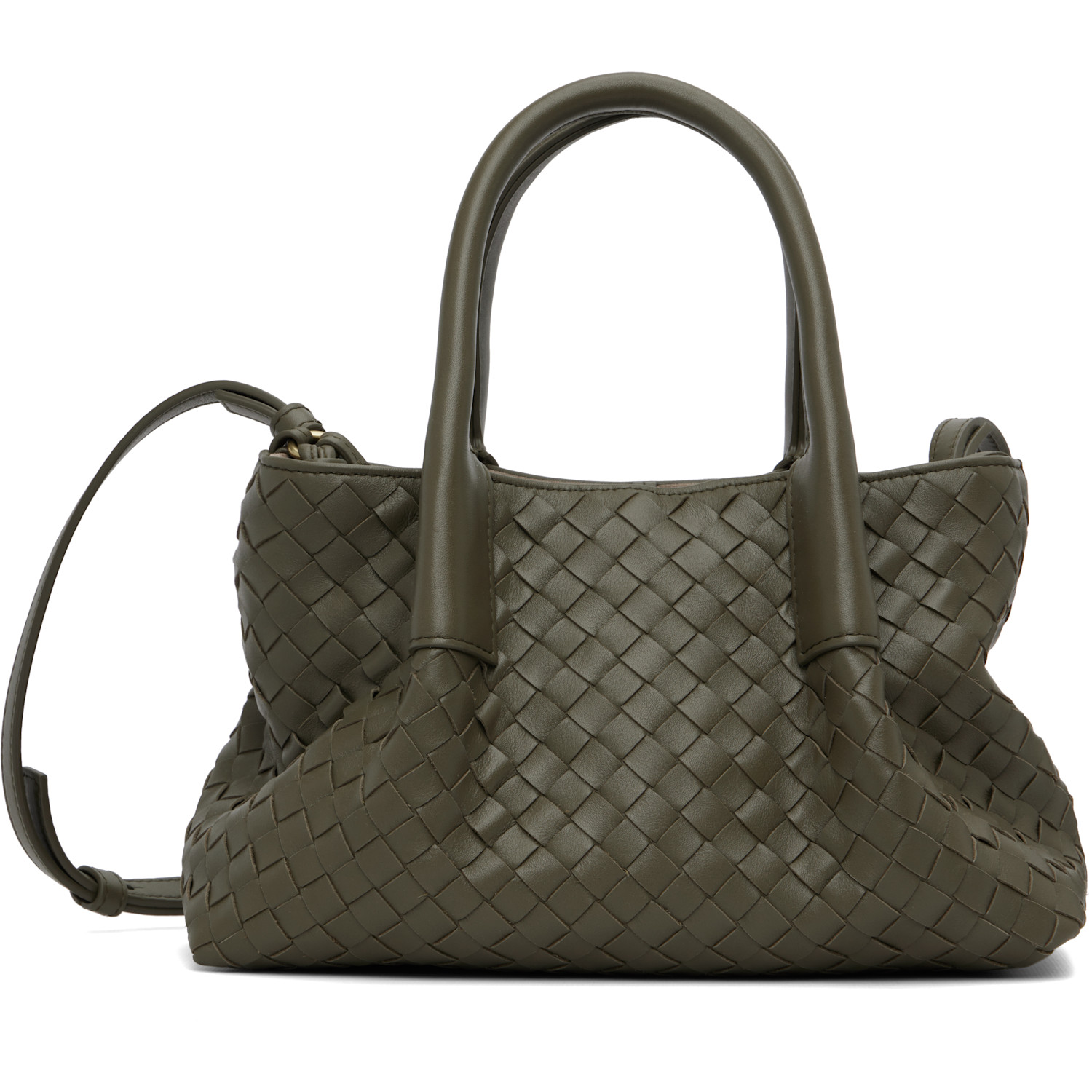 Bottega Veneta Khaki Small Pinacoteca Bag