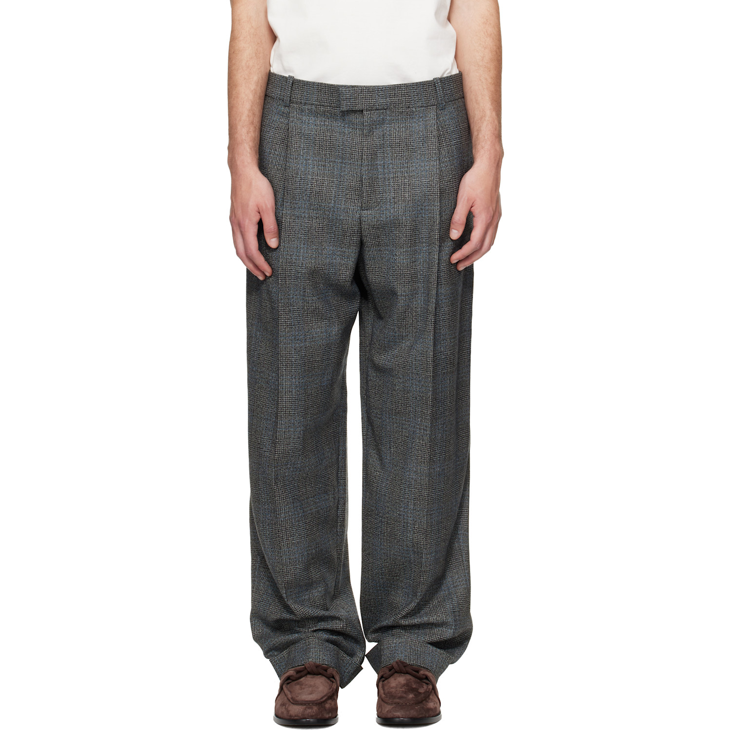Bottega Veneta Gray Prince of Wales Trousers