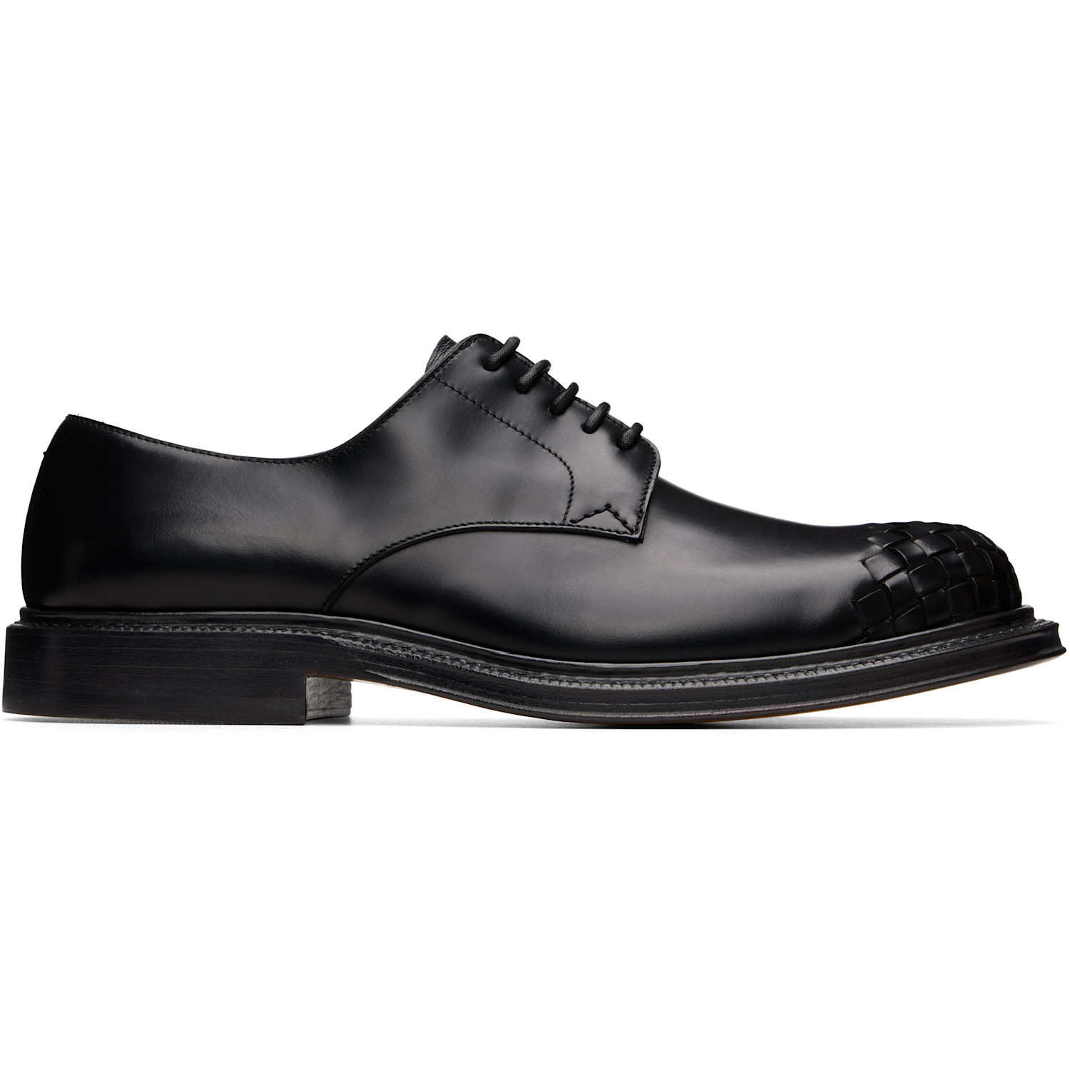 Bottega Veneta Black James Lace-Up Derbys