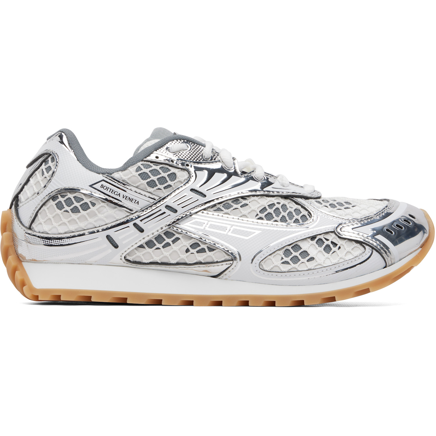 Bottega Veneta White & Silver Orbit Sneakers