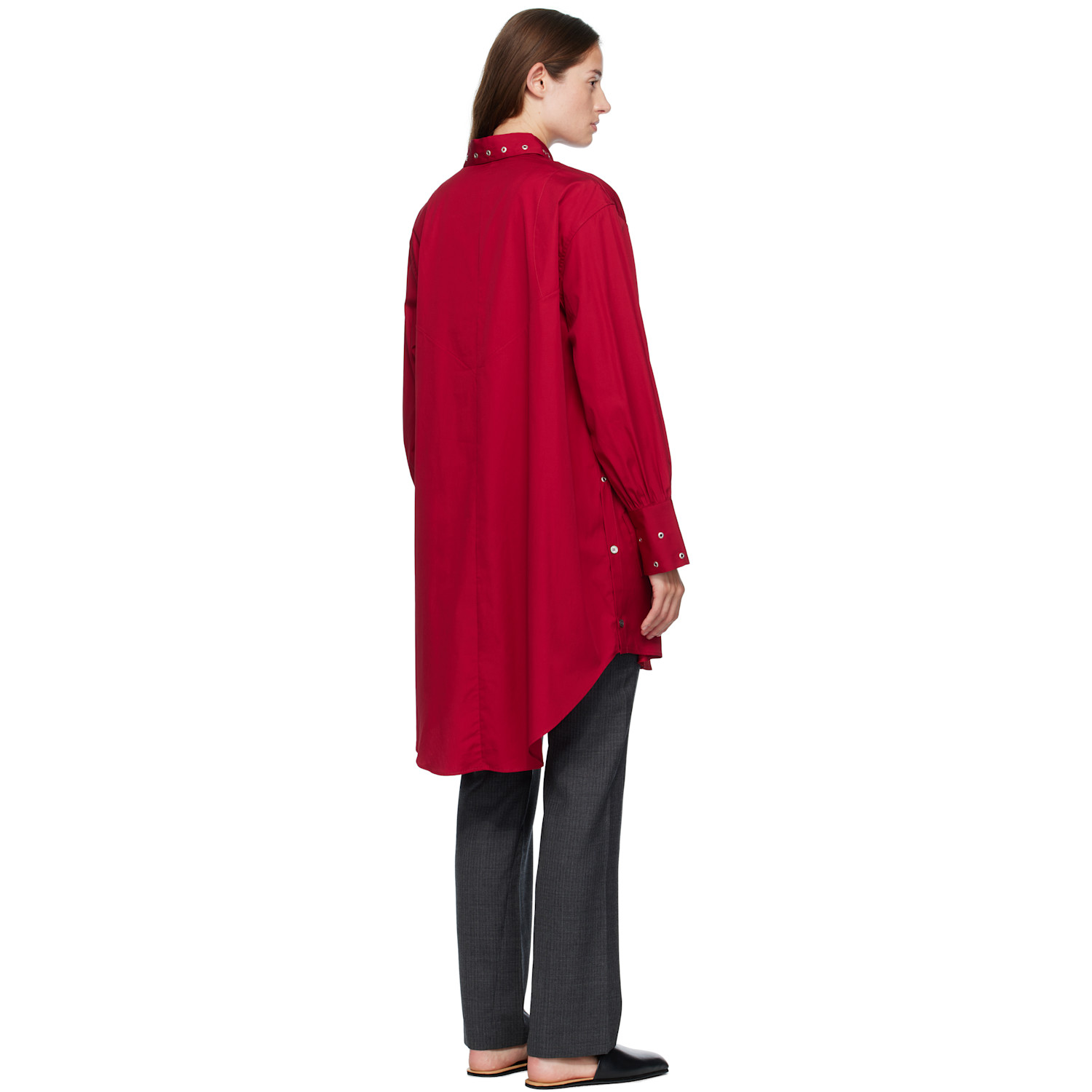  Our Legacy Red Frock Shirt Midi Dress 
