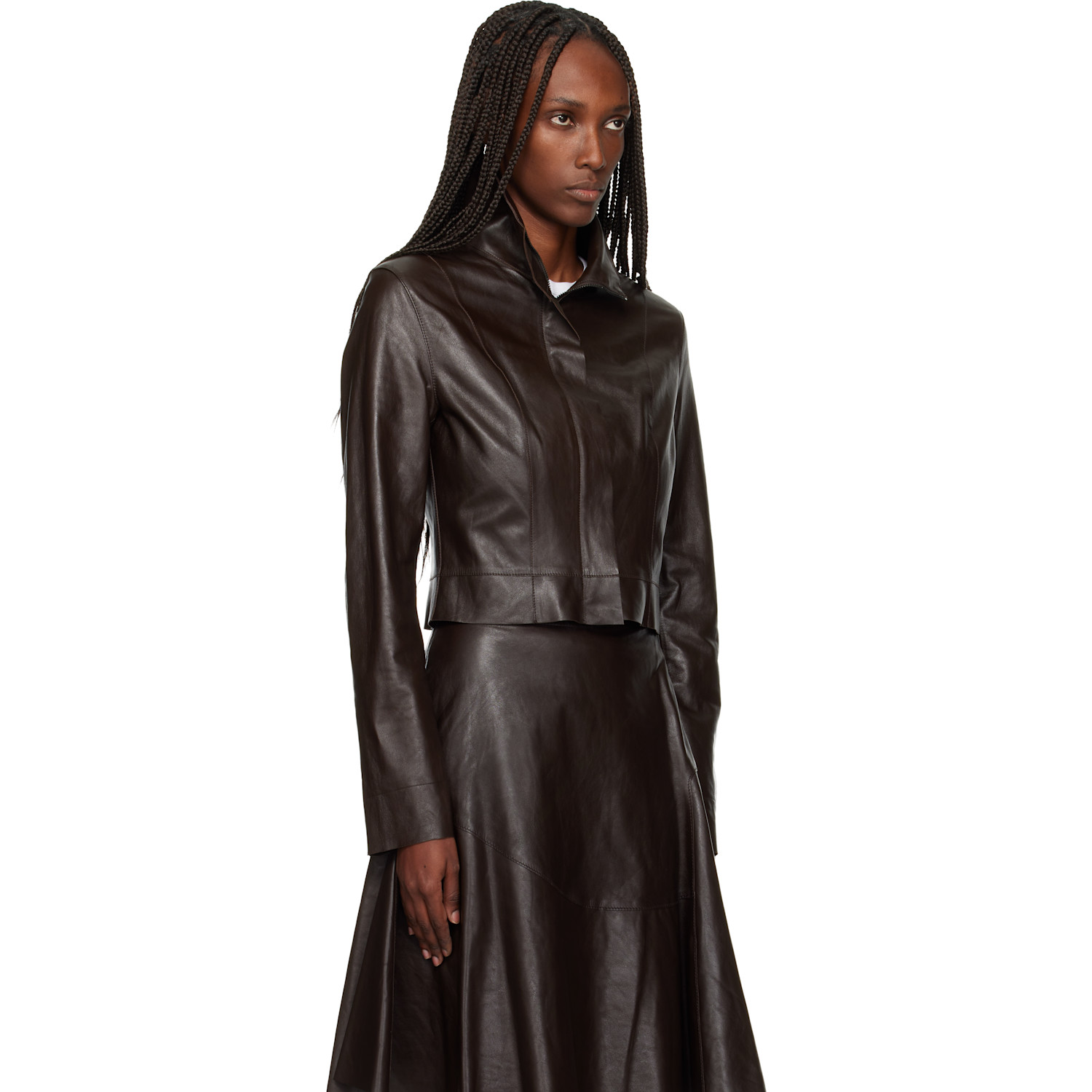  Our Legacy Brown Concealed Leather Jacket 