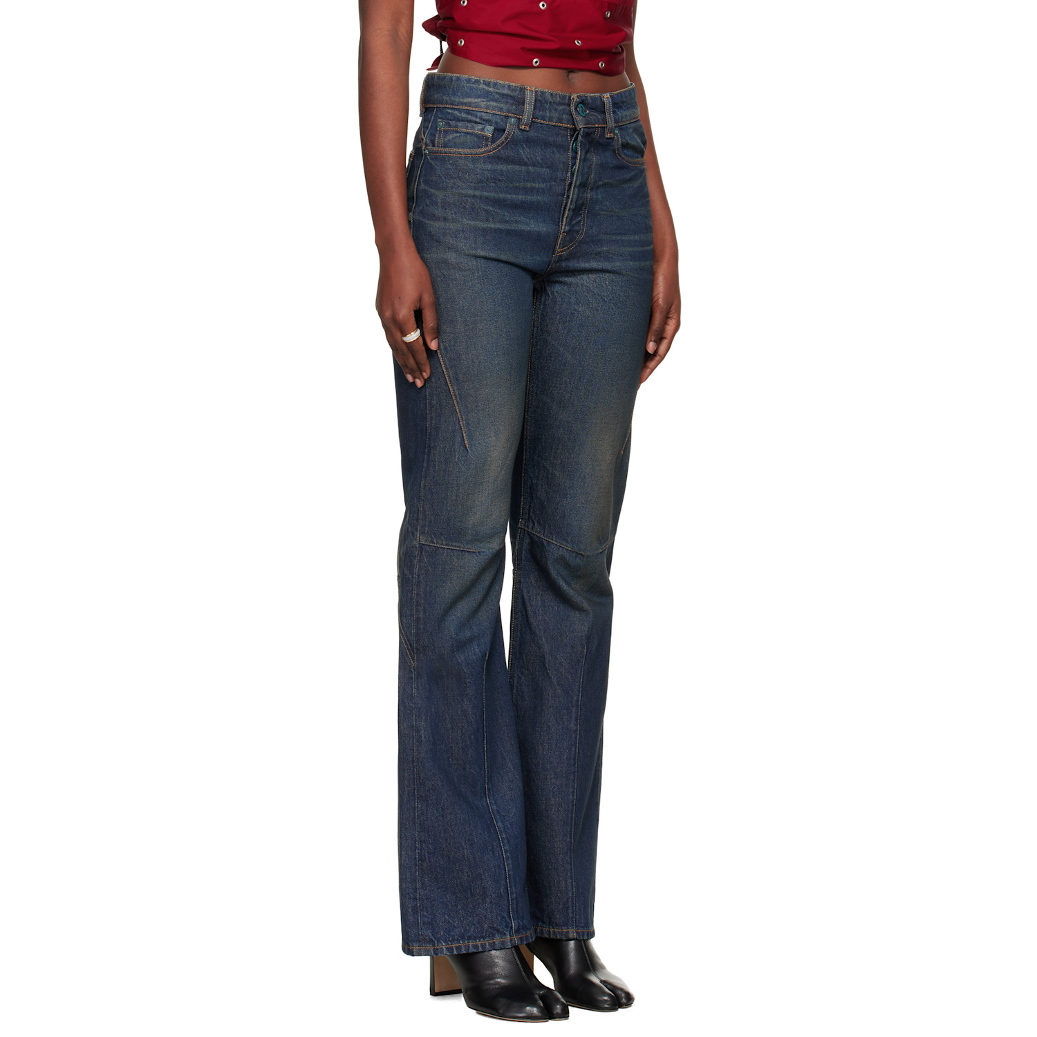  Our Legacy Navy Moto Cut Jeans 