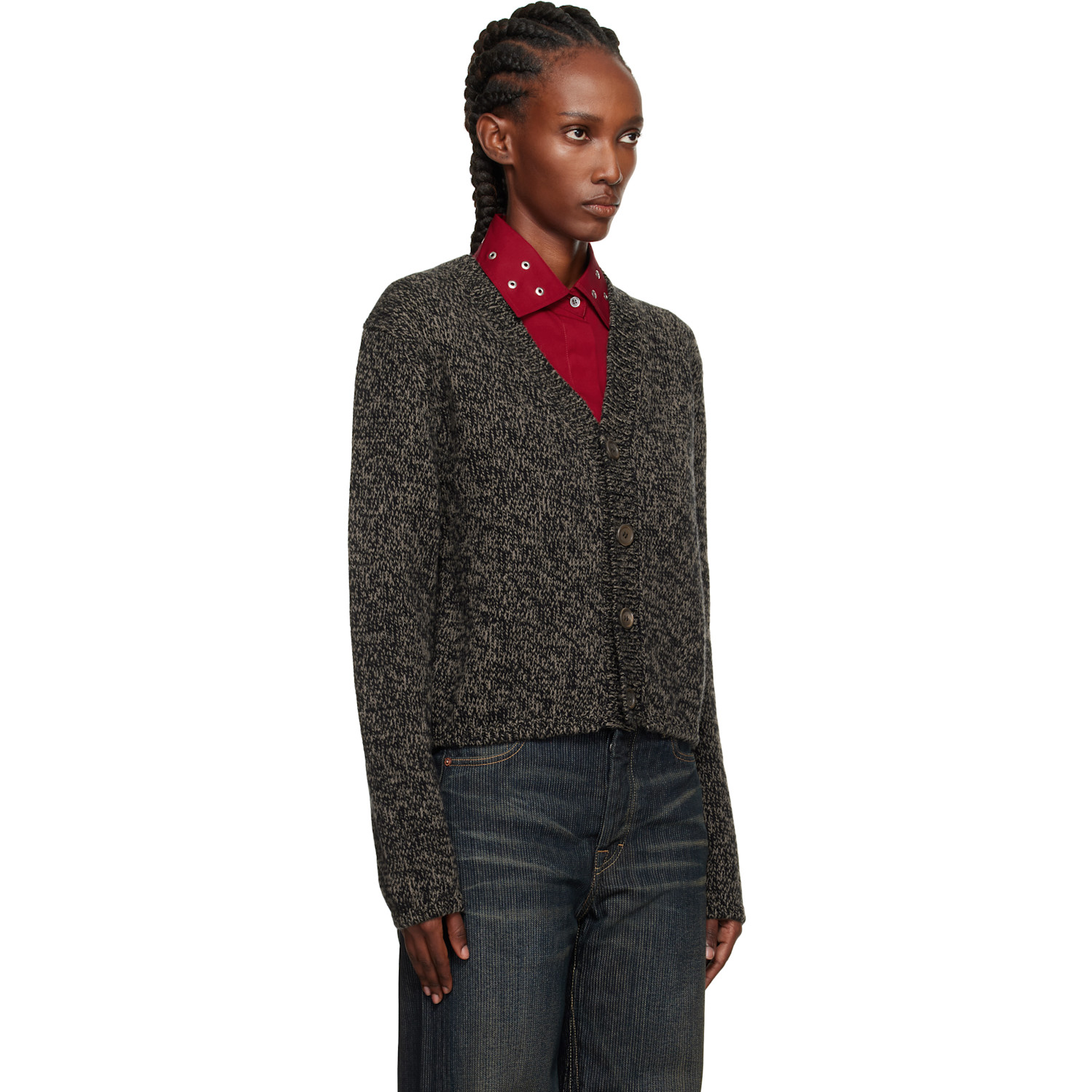  Our Legacy Black & Beige Academy Cardigan 